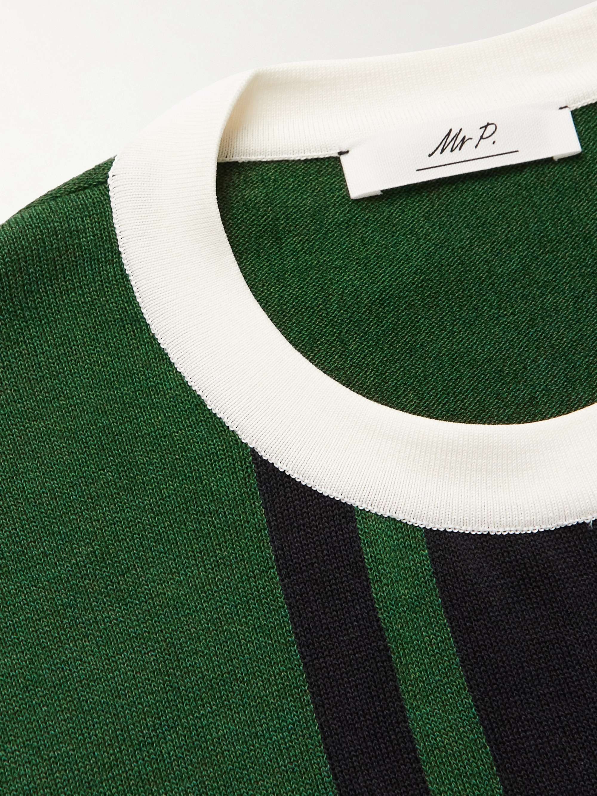 MR P. Striped Cotton and Lyocell-Blend Sweater