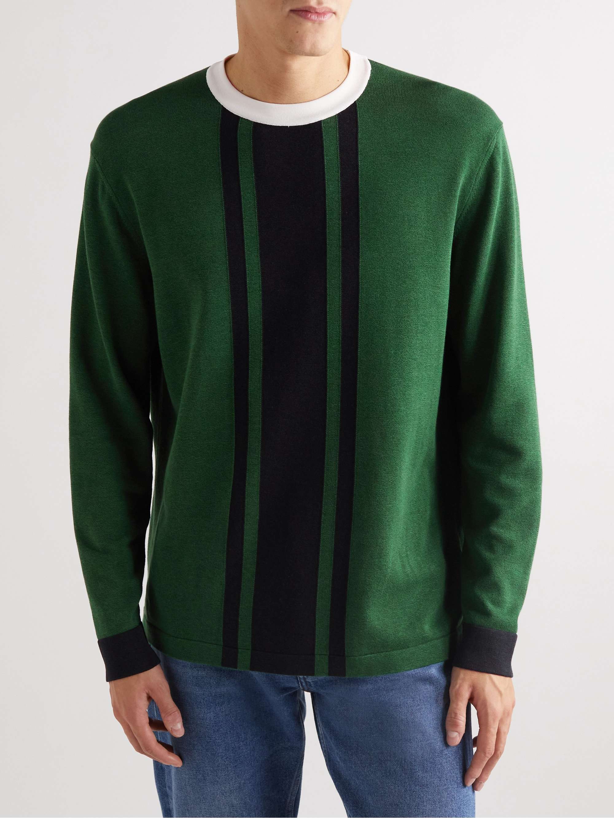 MR P. Striped Cotton and Lyocell-Blend Sweater
