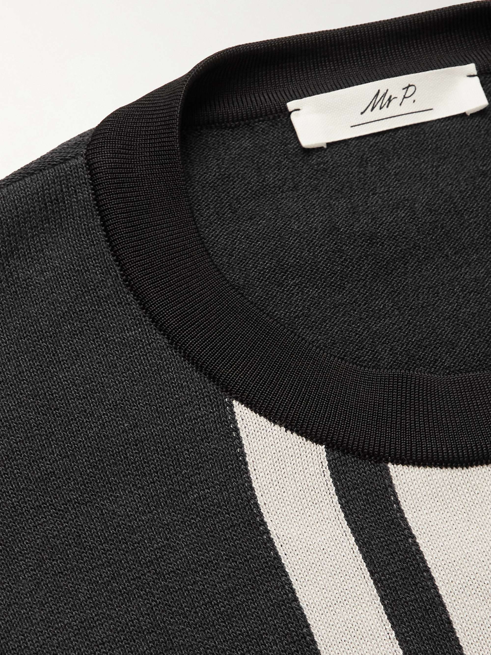 MR P. Pullover a righe in misto cotone e lyocell