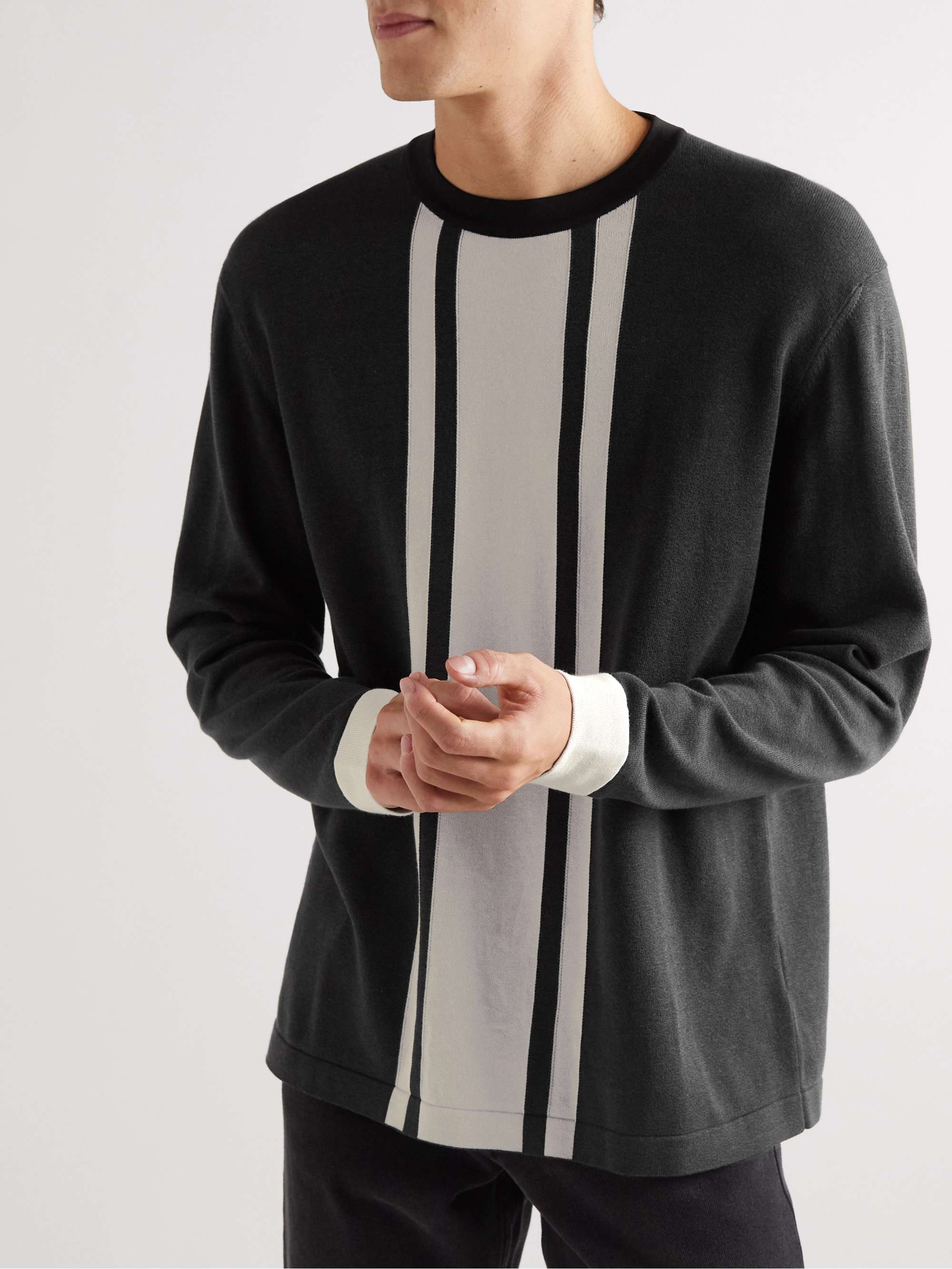 MR P. Pullover a righe in misto cotone e lyocell
