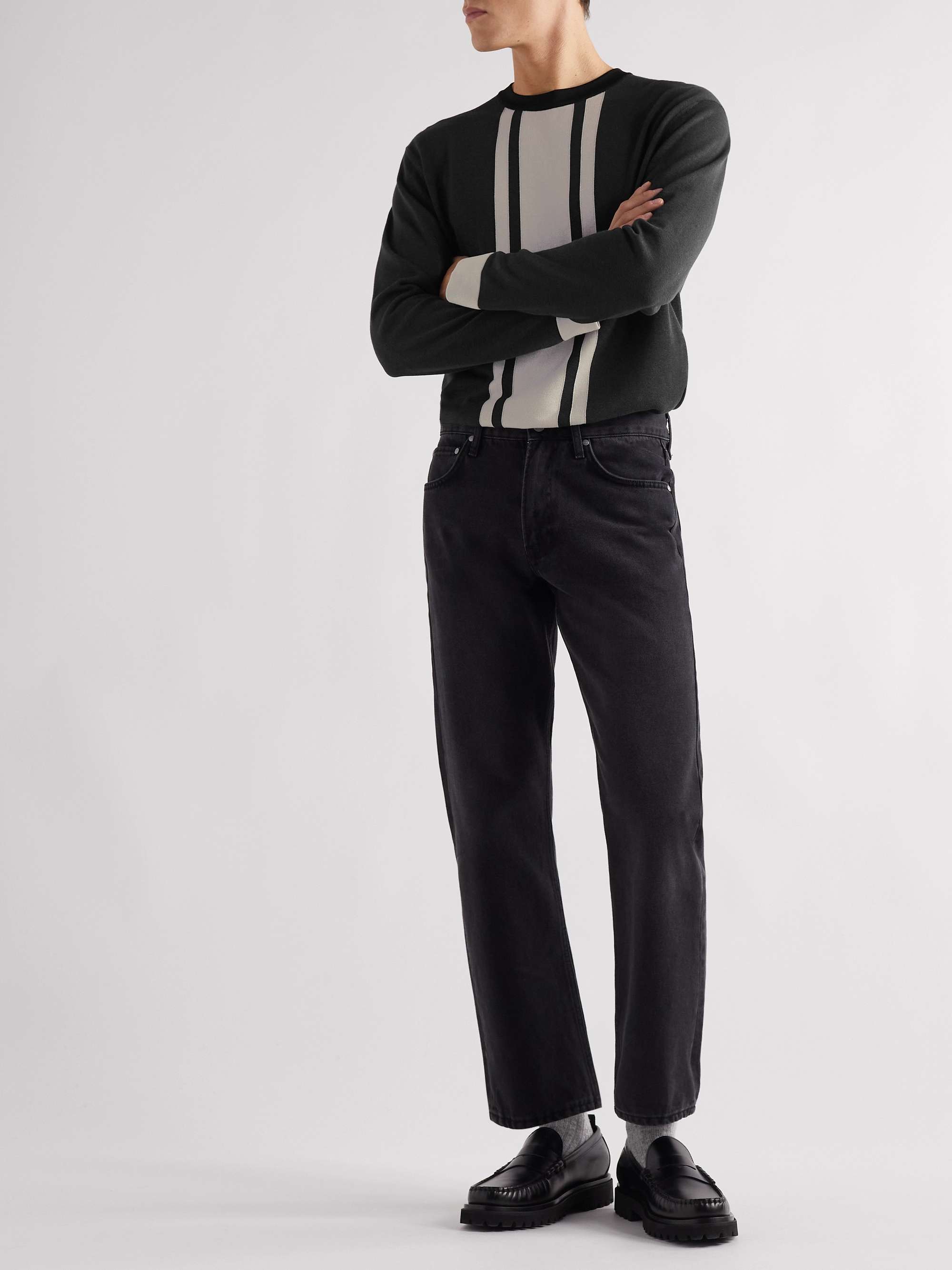 MR P. Pullover a righe in misto cotone e lyocell
