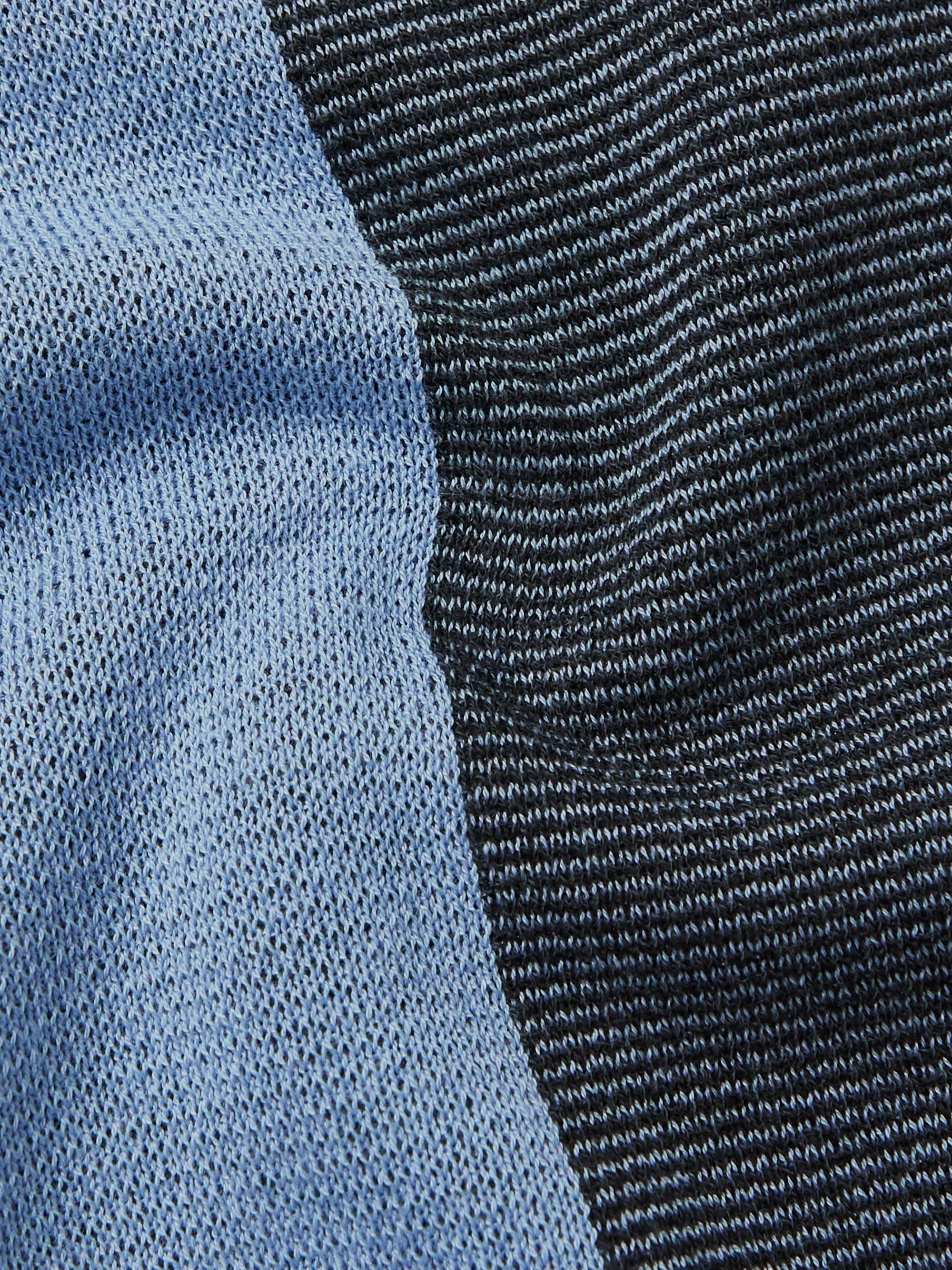 MR P. Striped Two-Tone Honeycomb-Knit Cotton-Blend Polo Shirt