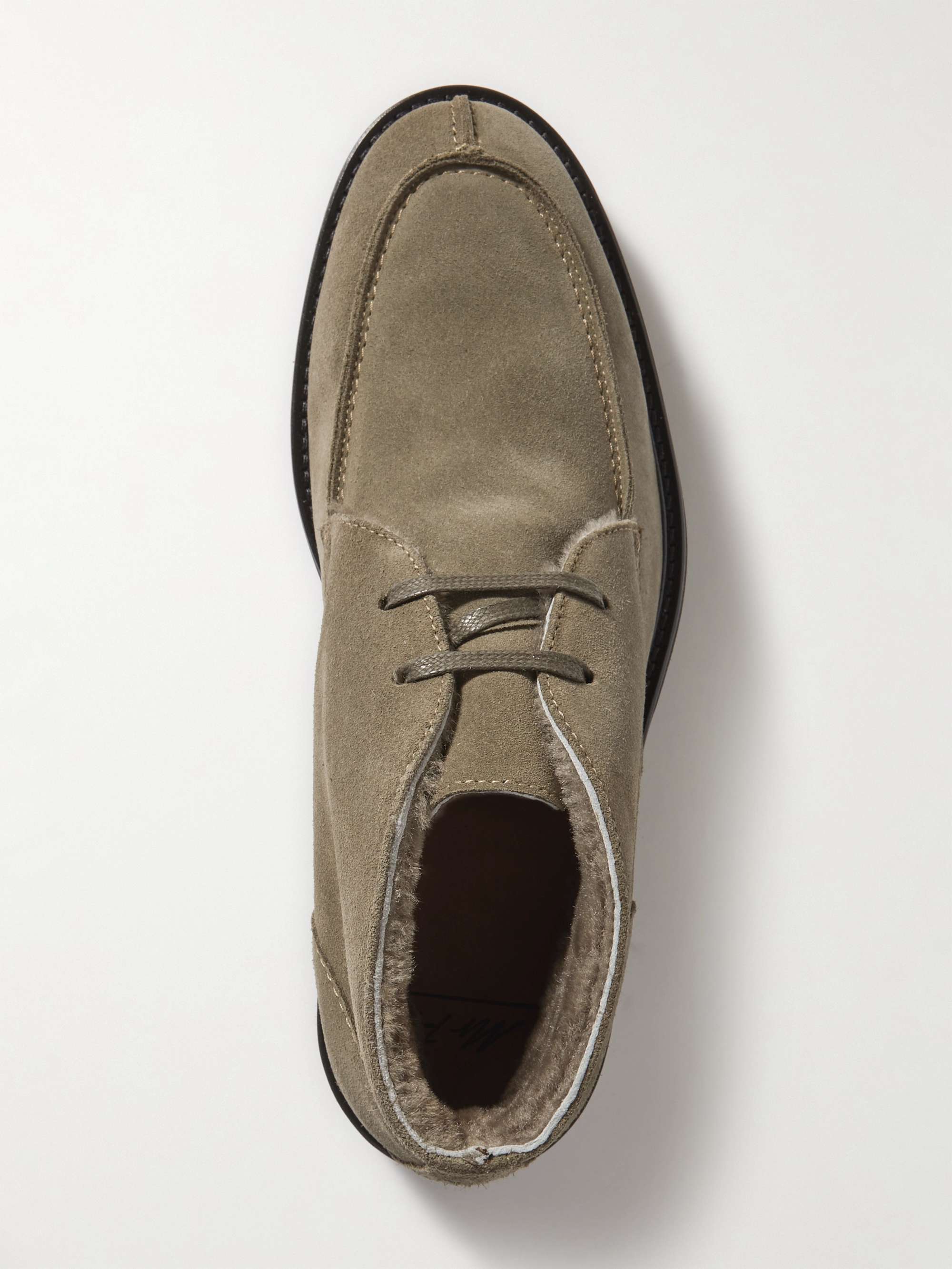 MR P. Andrew Split-Toe Shearling-Lined Suede Chukka Boots for Men | MR ...