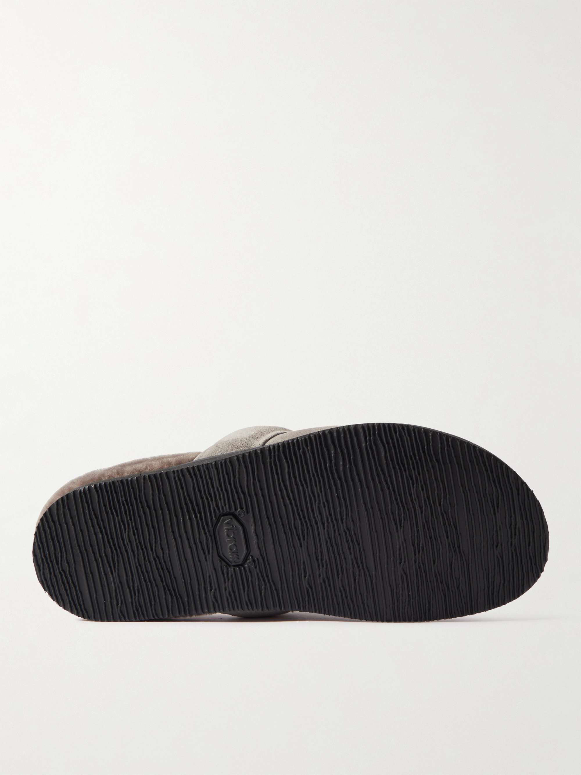 MR P. David Shearling-Lined Suede Slippers