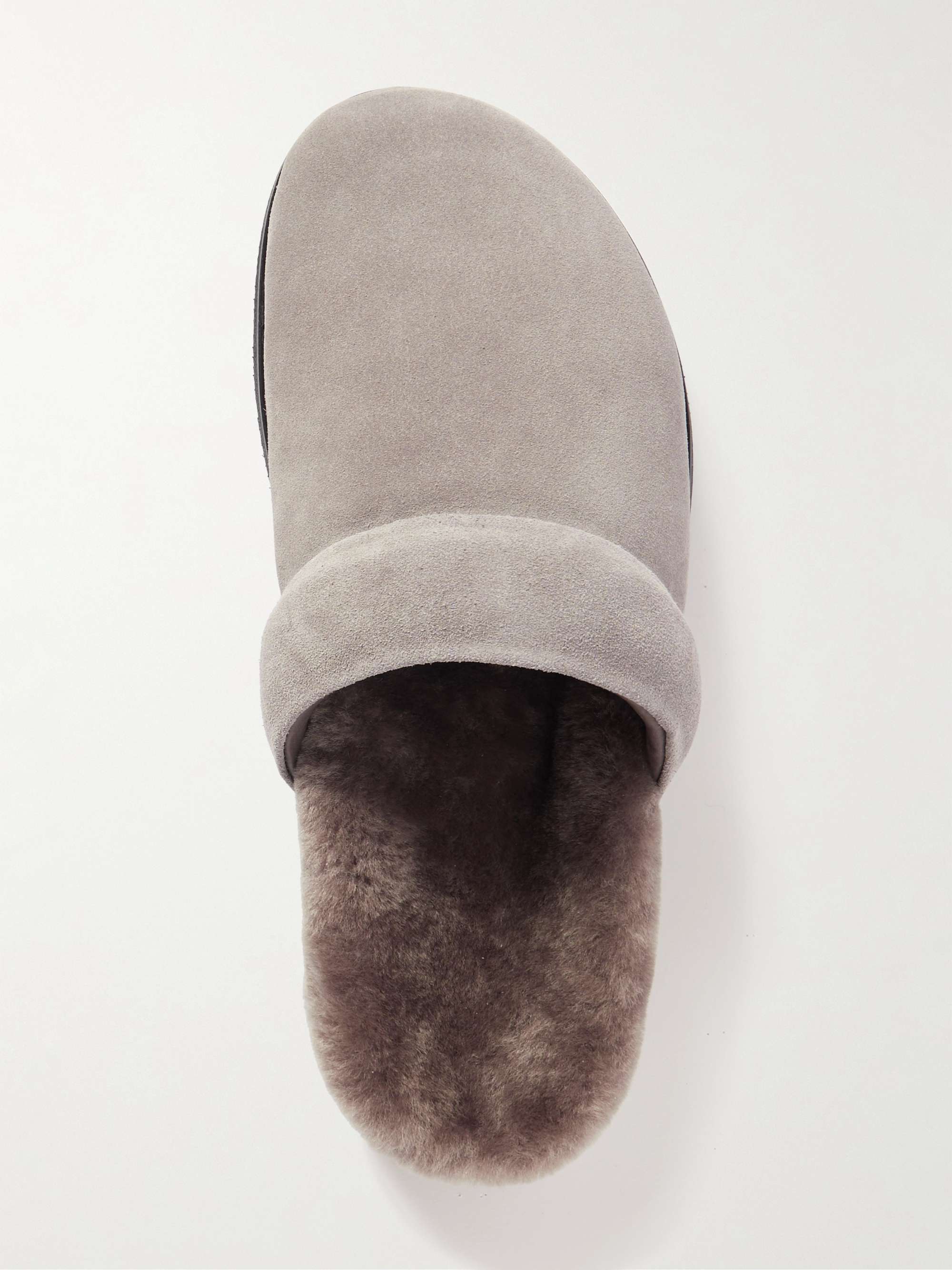 MR P. David Shearling-Lined Suede Slippers