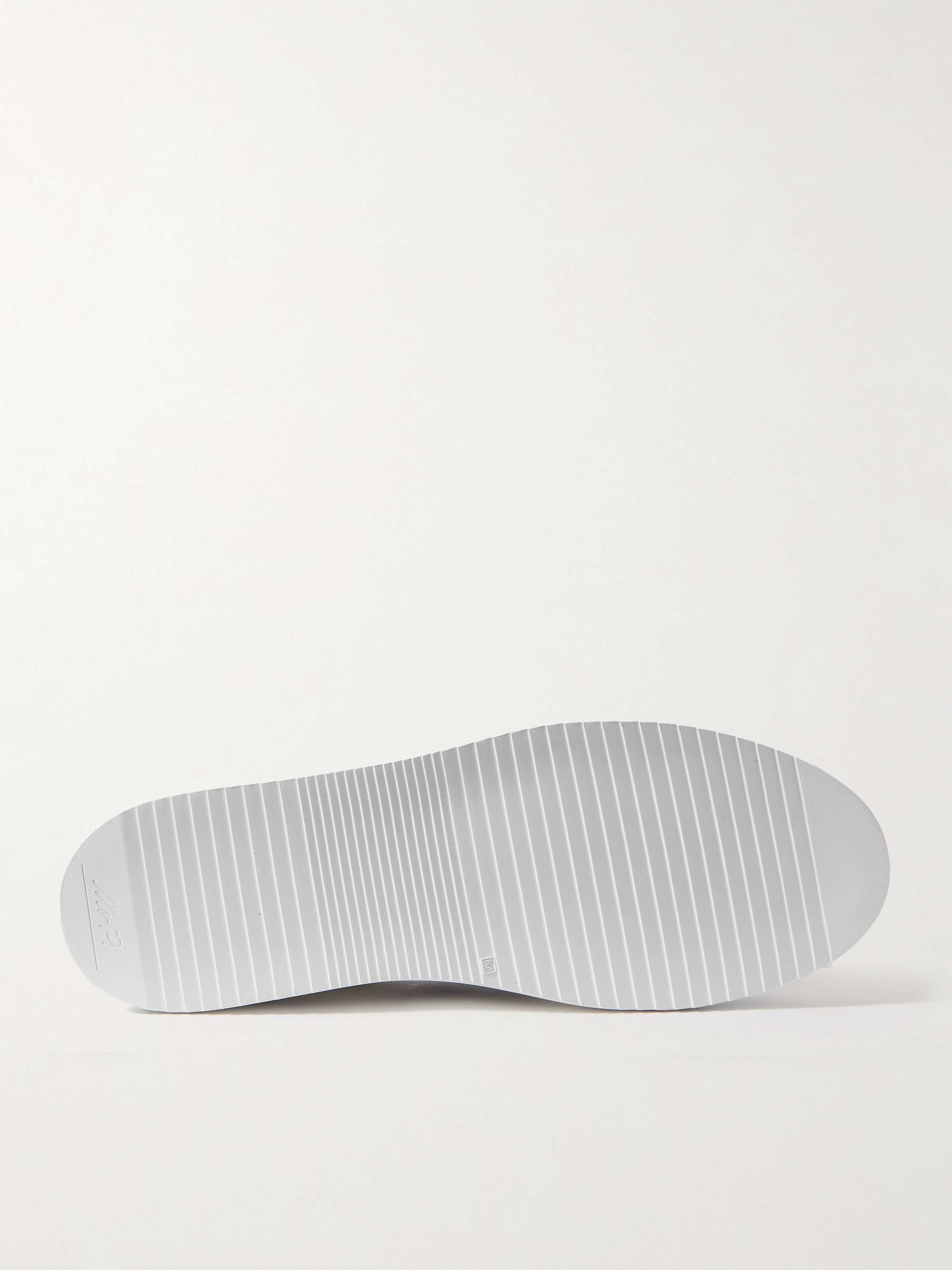 MR P. Larry Pebble-Grain Leather and Suede Sneakers