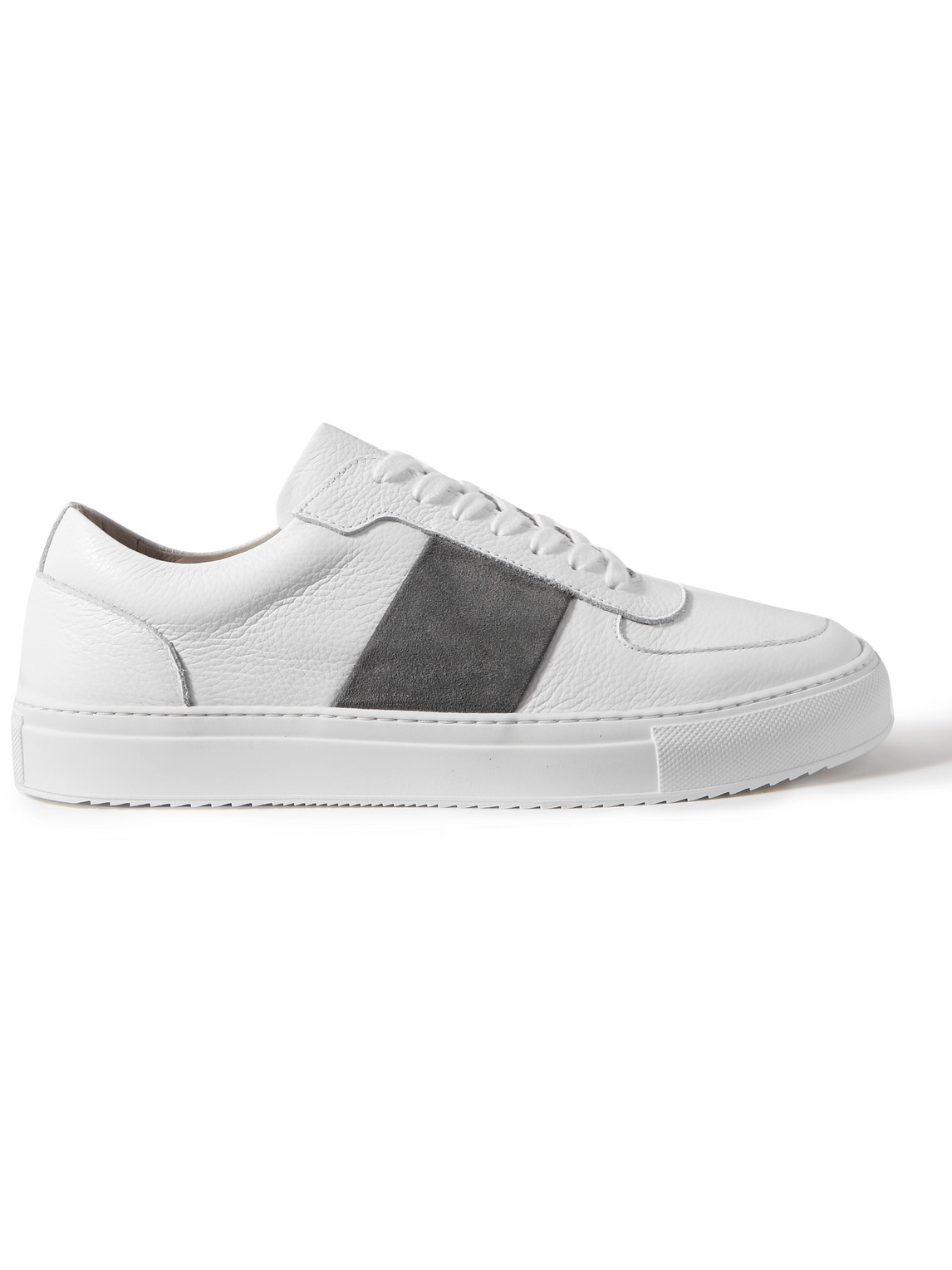 Larry Pebble-Grain Leather and Suede Sneakers