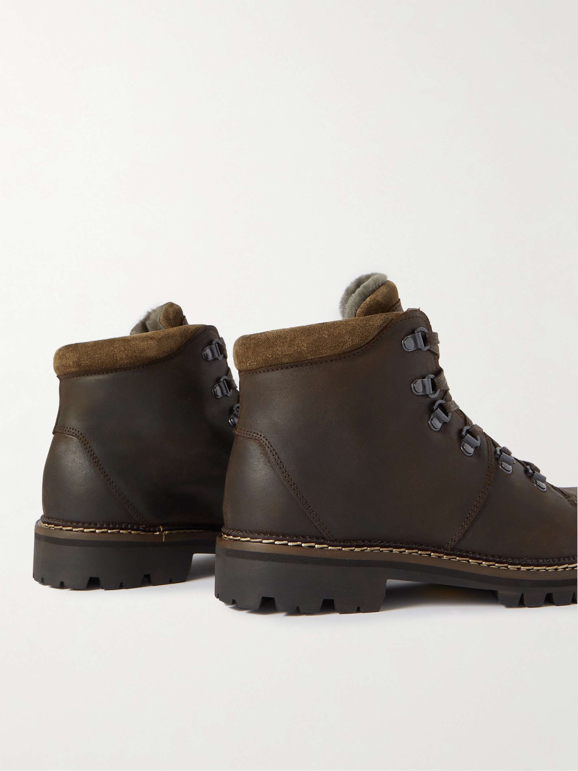 MR P. Jacques Suede-Trimmed Leather Boots