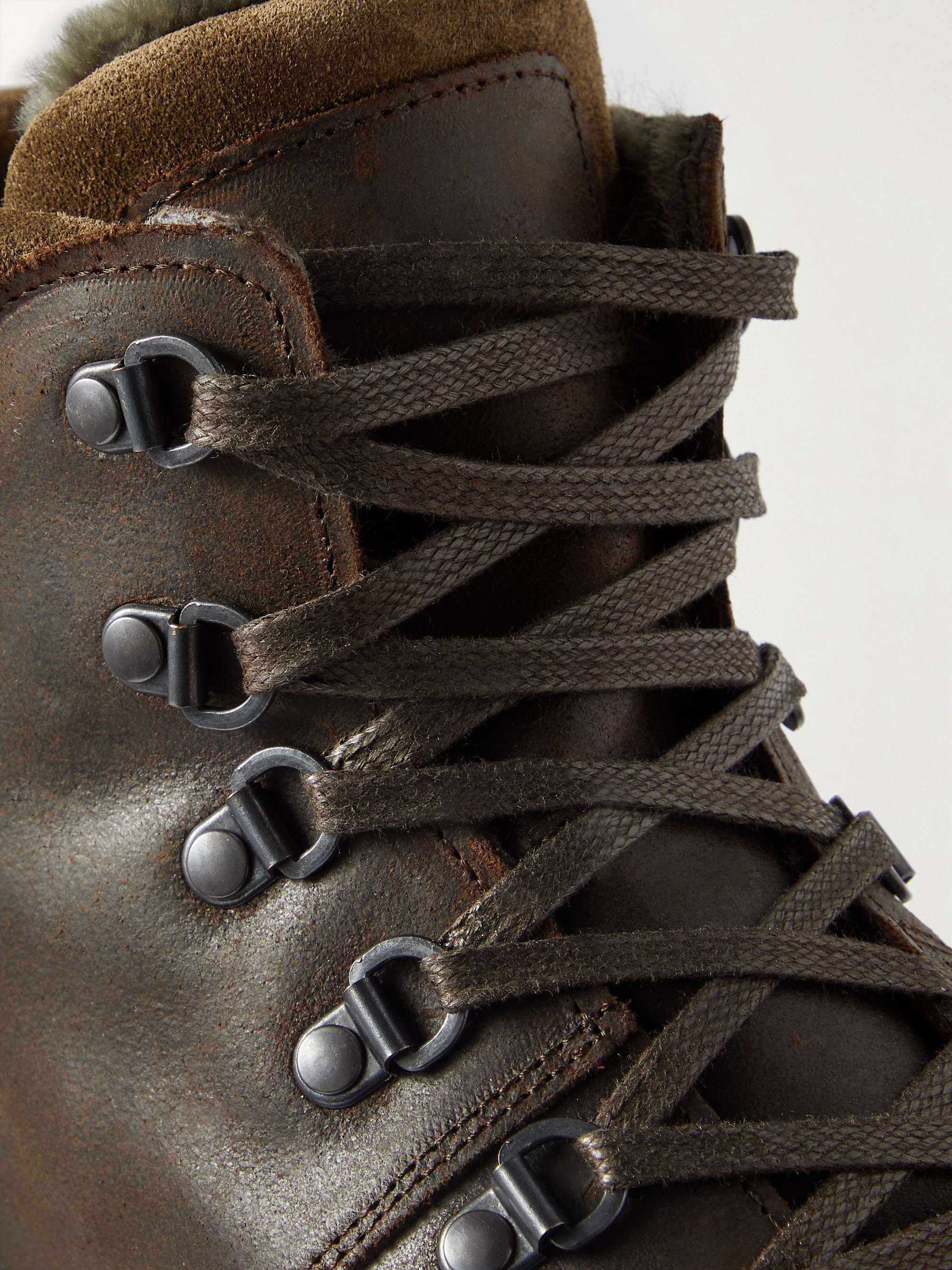 MR P. Jacques Suede-Trimmed Leather Boots