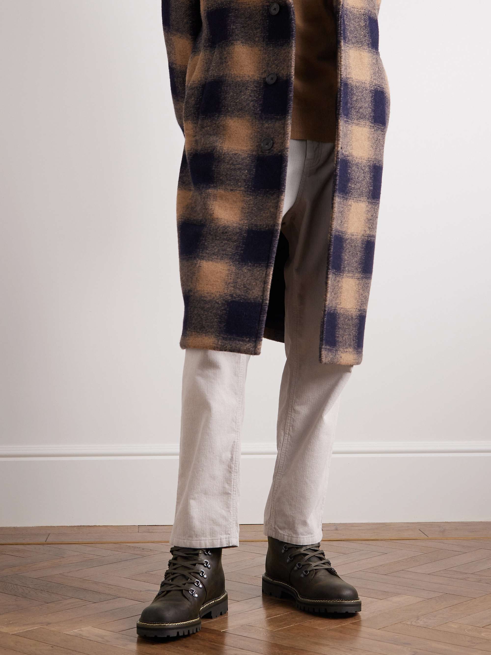 MR P. Jacques Suede-Trimmed Leather Boots