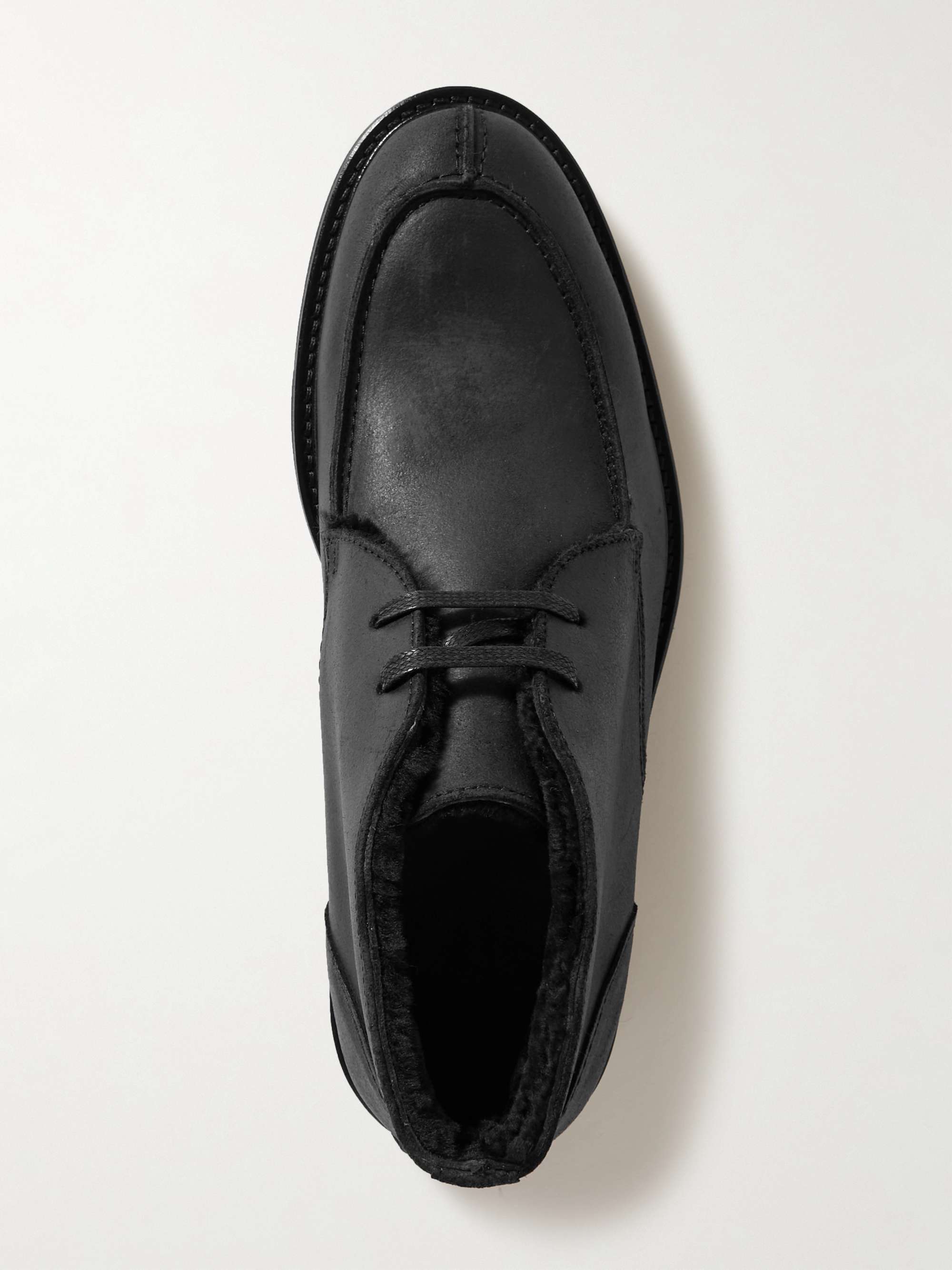MR P. Andrew Split-Toe Shearling-Lined Waxed-Suede Chukka Boots