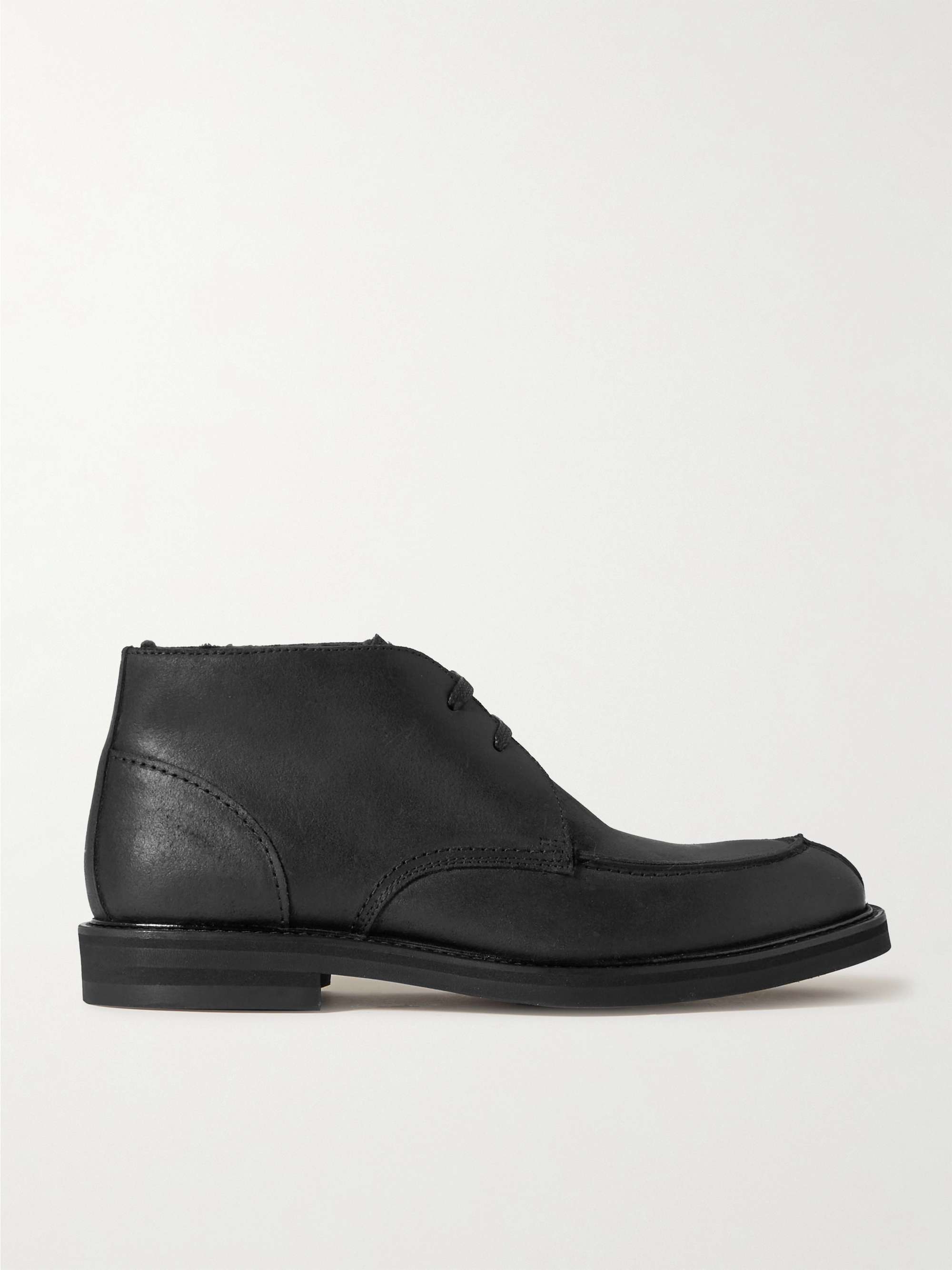 MR P. Andrew Split-Toe Shearling-Lined Waxed-Suede Chukka Boots