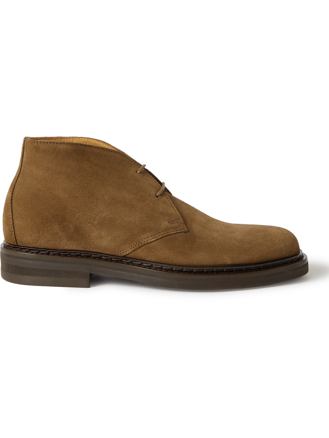 Mr P Jacques Suede Desert Boots In Brown