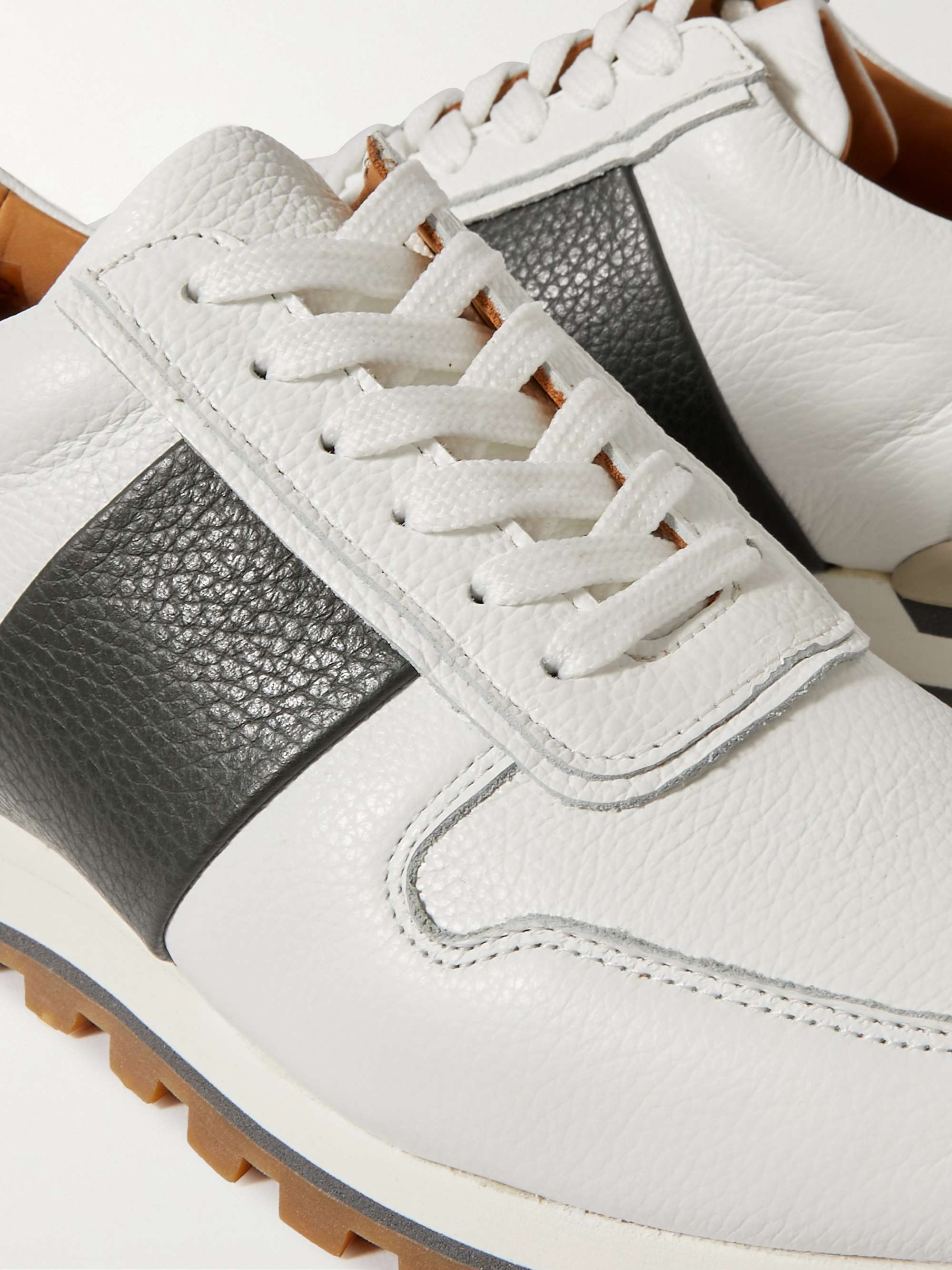 MR P. Panelled Full-Grain Leather Sneakers