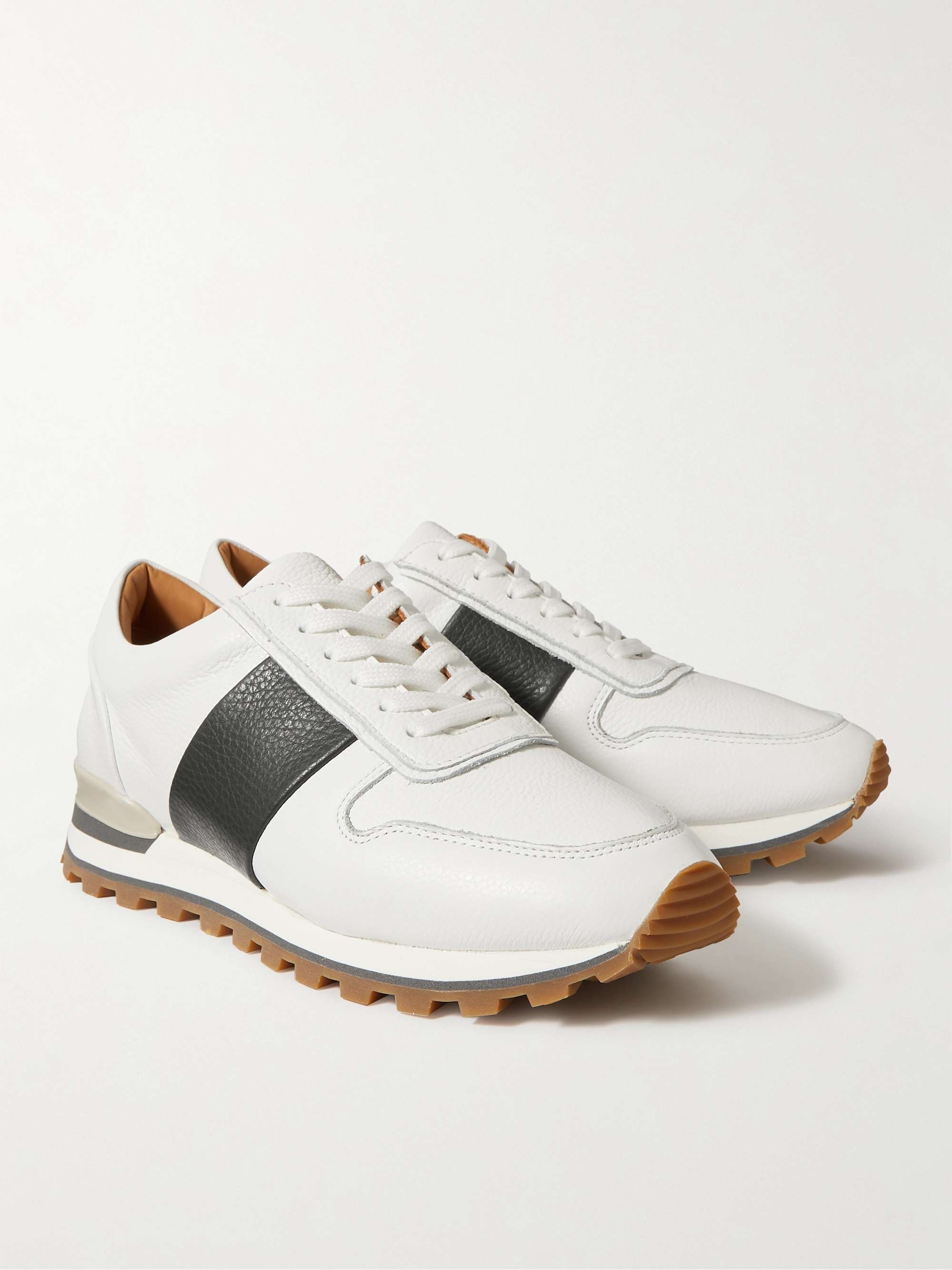 MR P. Panelled Full-Grain Leather Sneakers