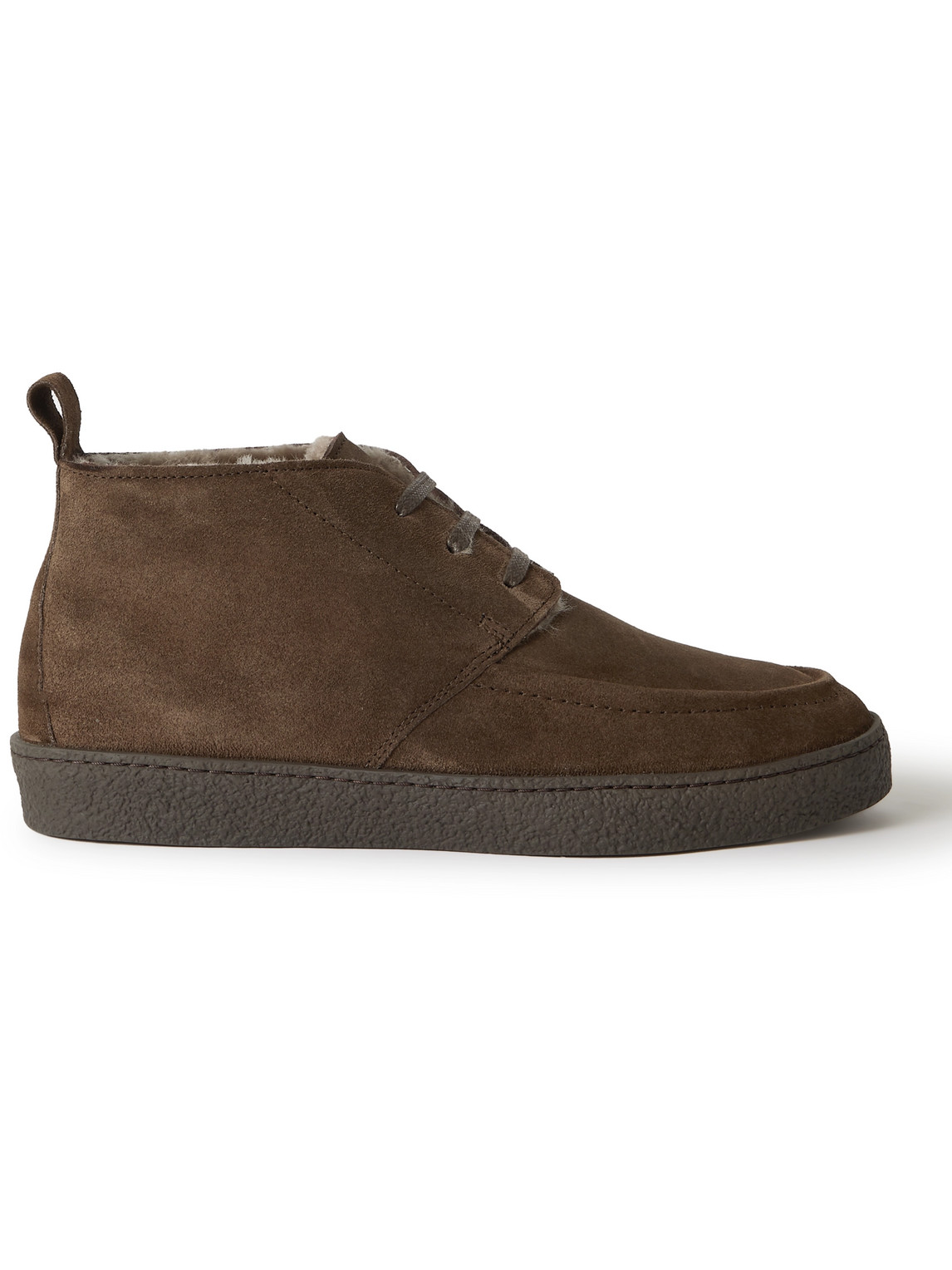 Larry Shearling-Trimmed Regenerated Suede by evolo® Chukka Boots