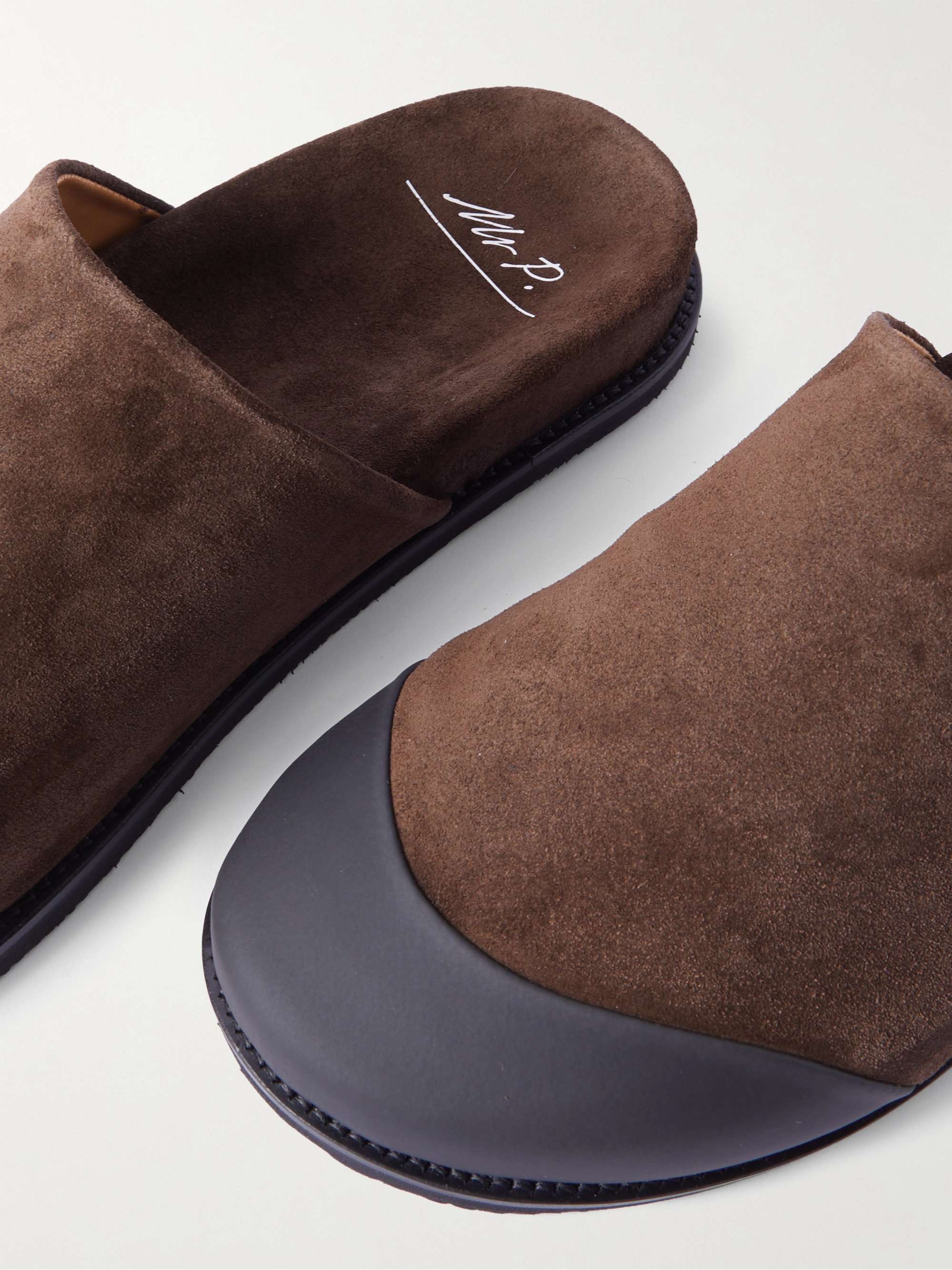 MR P. Rubber-Trimmed Suede Slippers