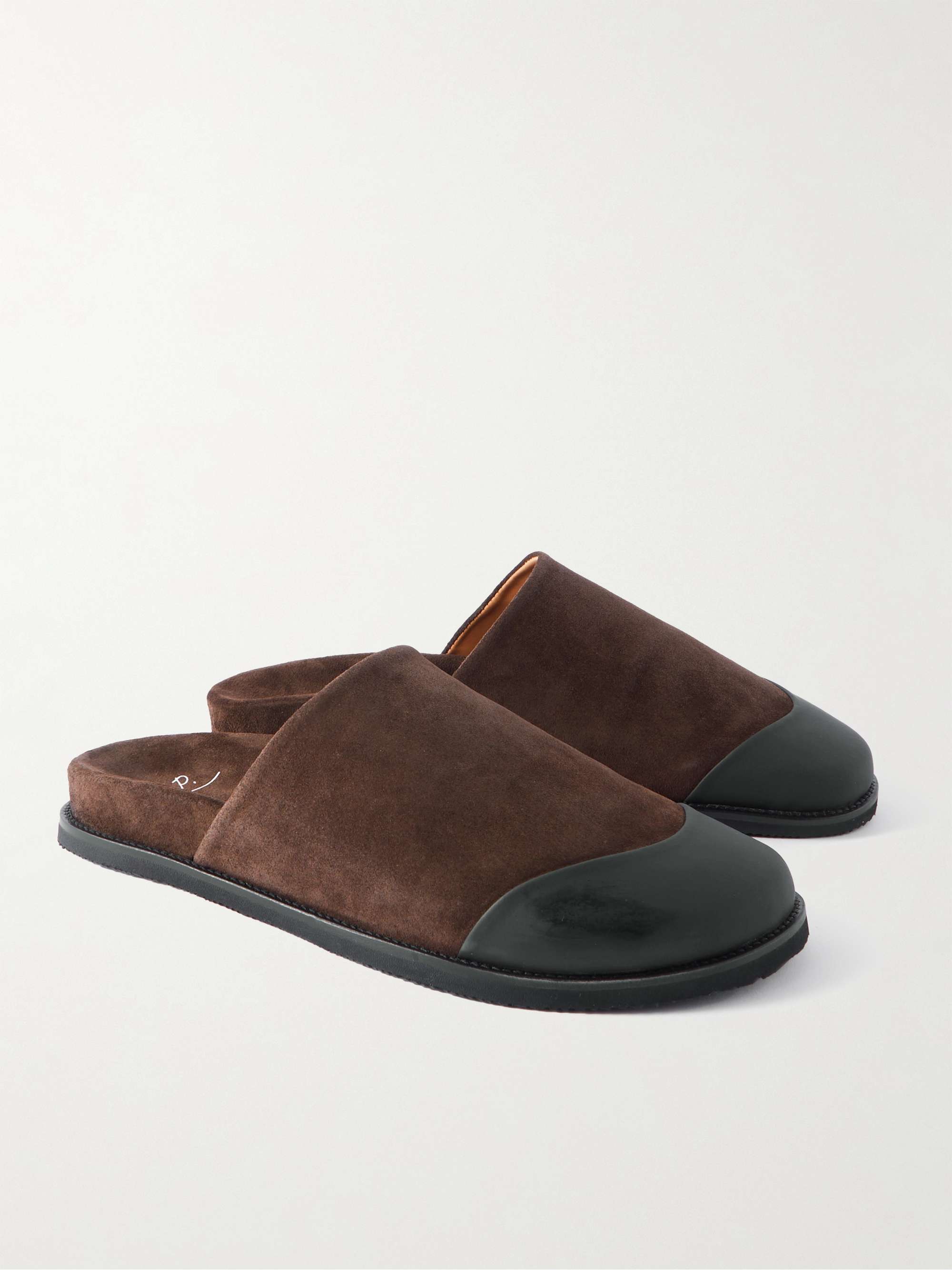 MR P. Rubber-Trimmed Suede Slippers
