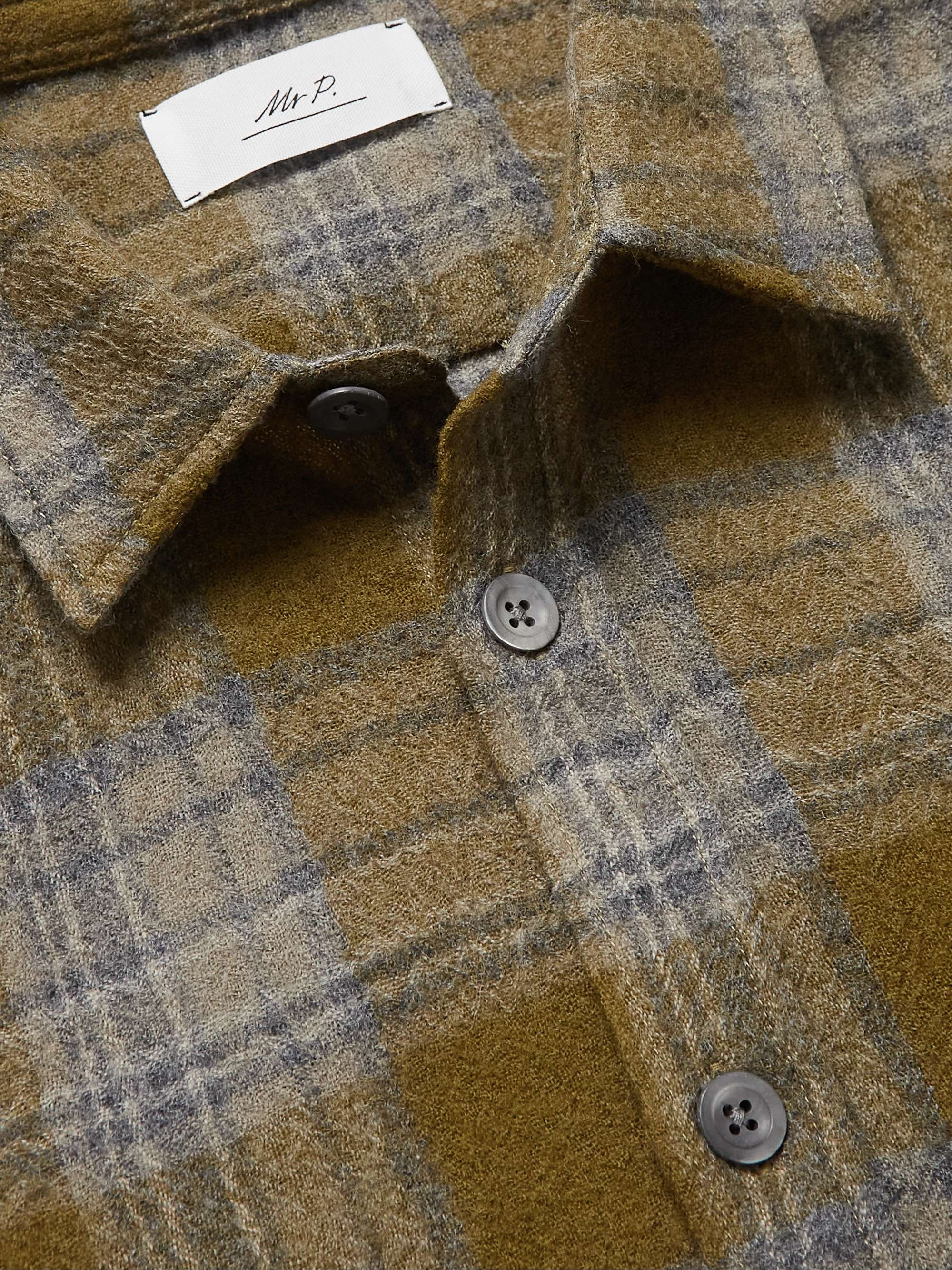 MR P. Checked Textured Virgin Wool Shirt