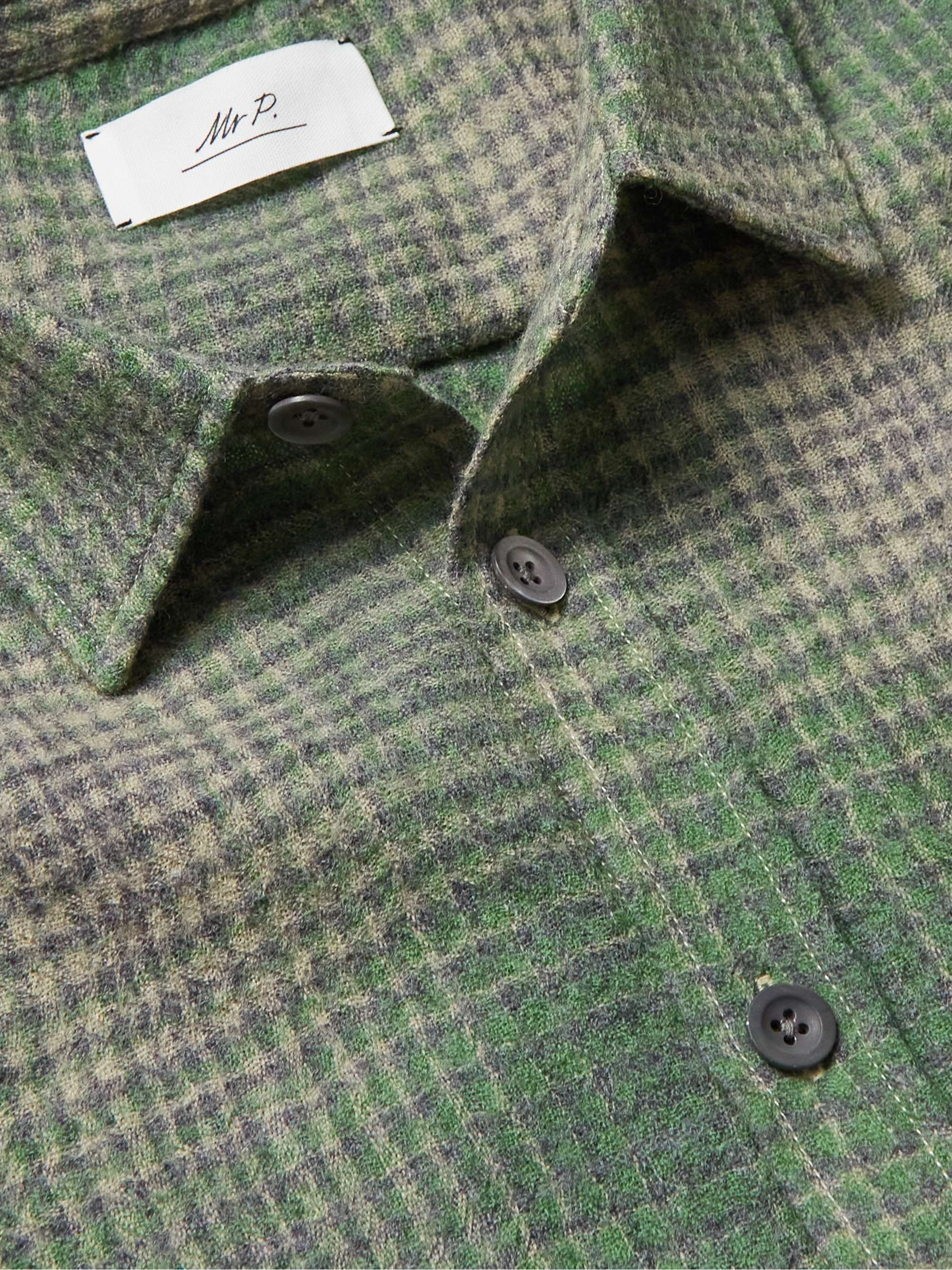 MR P. Checked Textured Virgin Wool Shirt