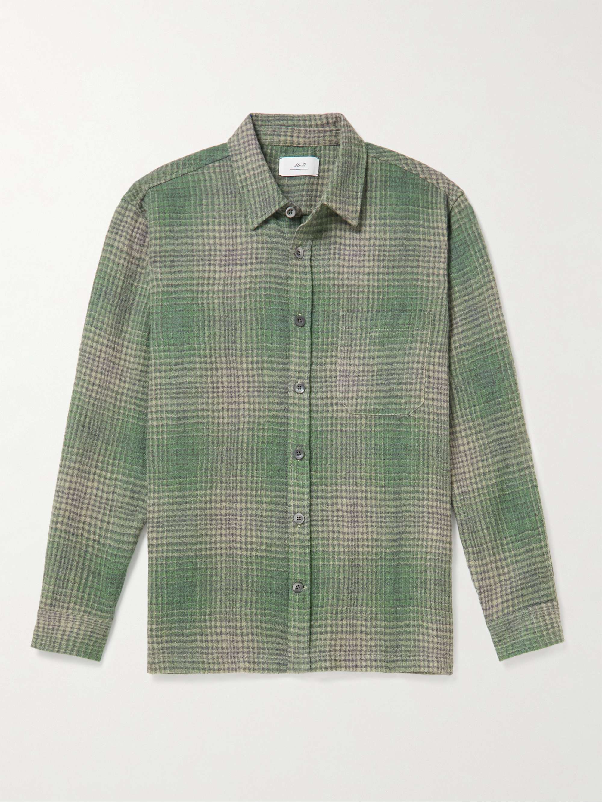 MR P. Checked Textured Virgin Wool Shirt