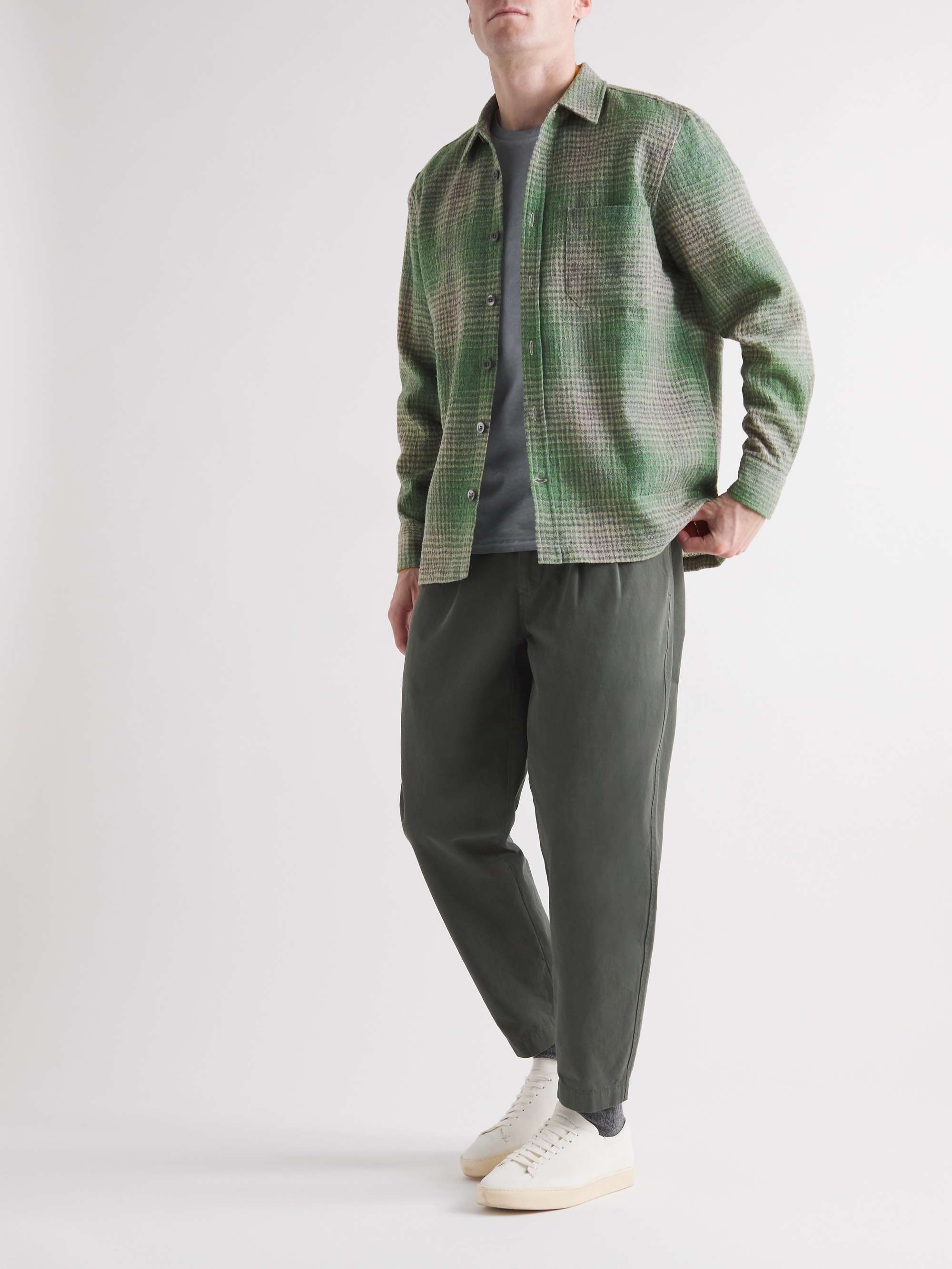 MR P. Checked Textured Virgin Wool Shirt