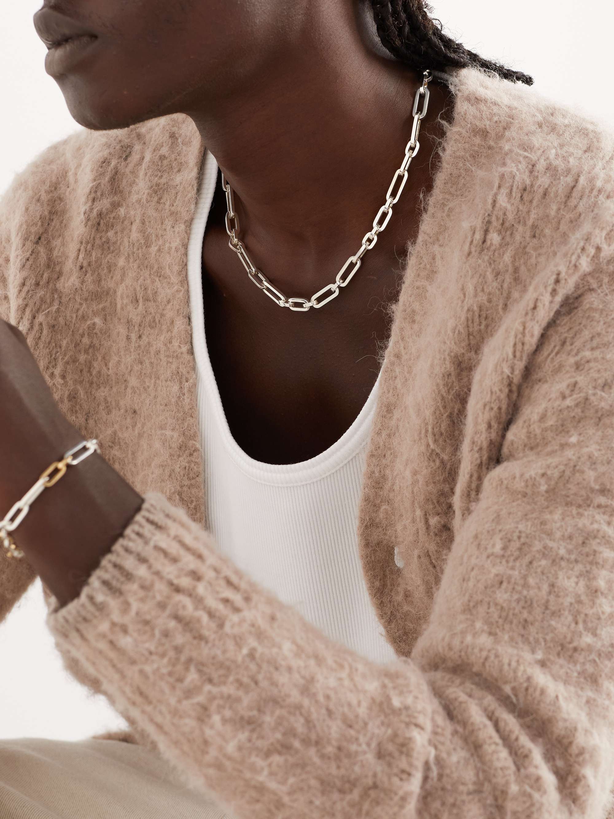 M.COHEN Trio Link Silver Necklace