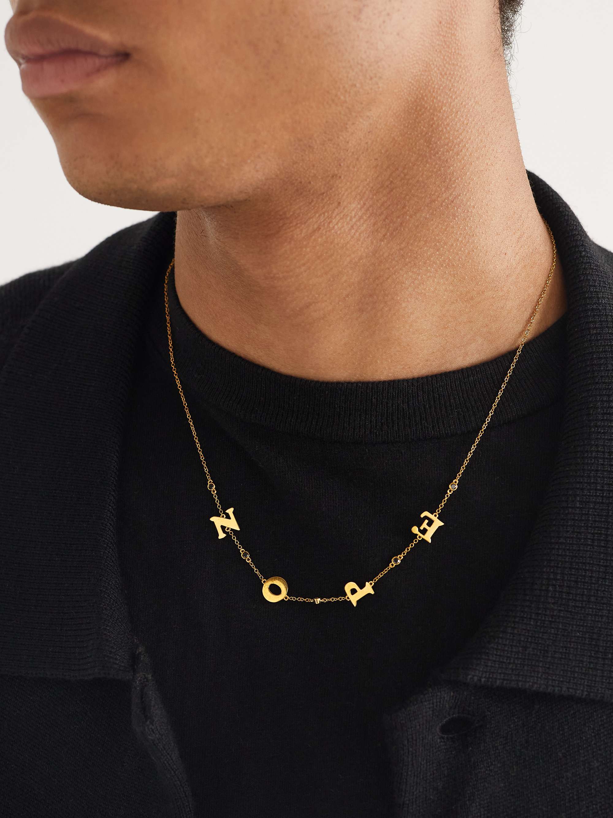 YVONNE LÉON Nope Gold Diamond Necklace