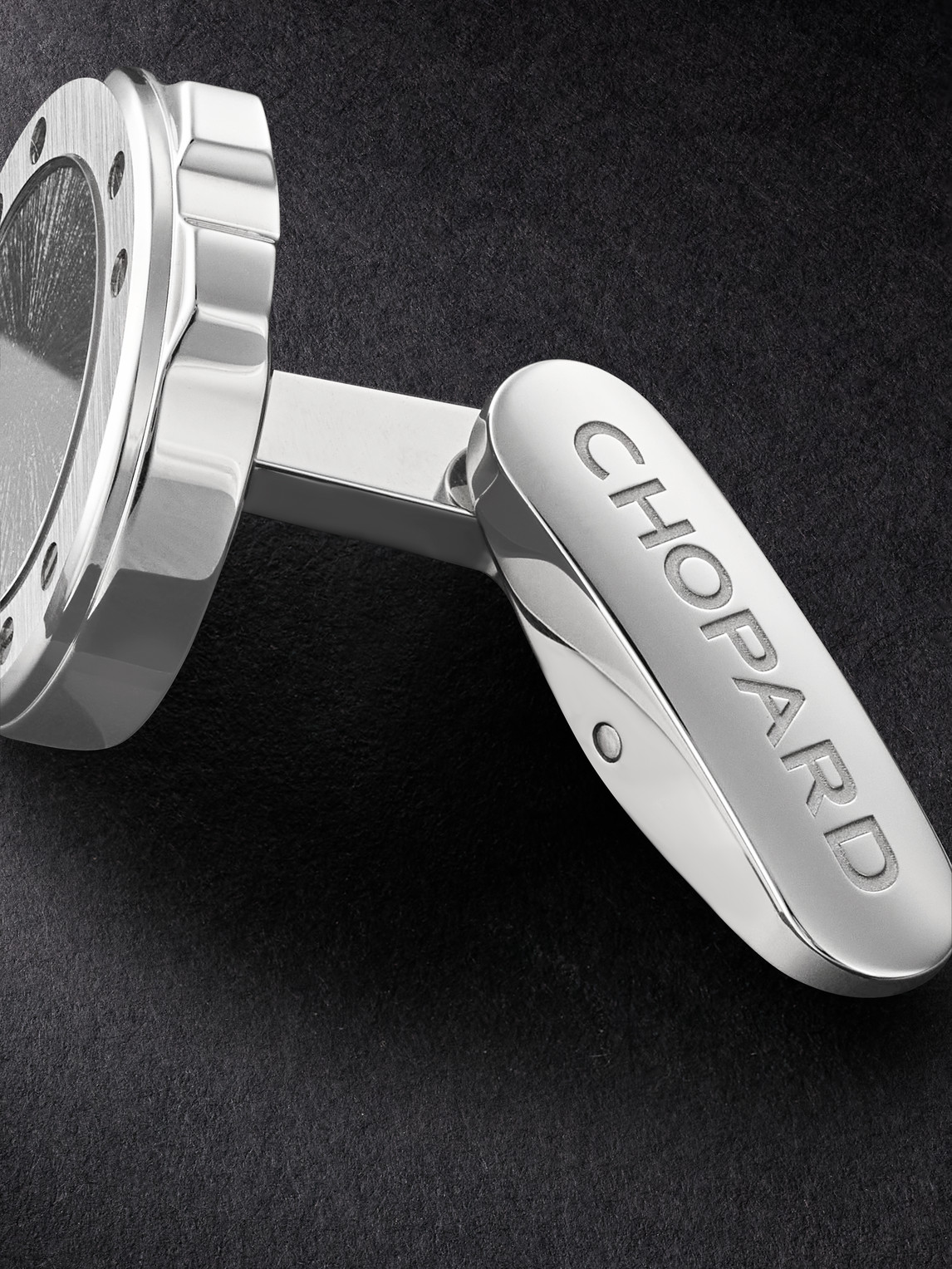 Shop Chopard Alpine Eagle Stainless Steel Cufflinks In Silver