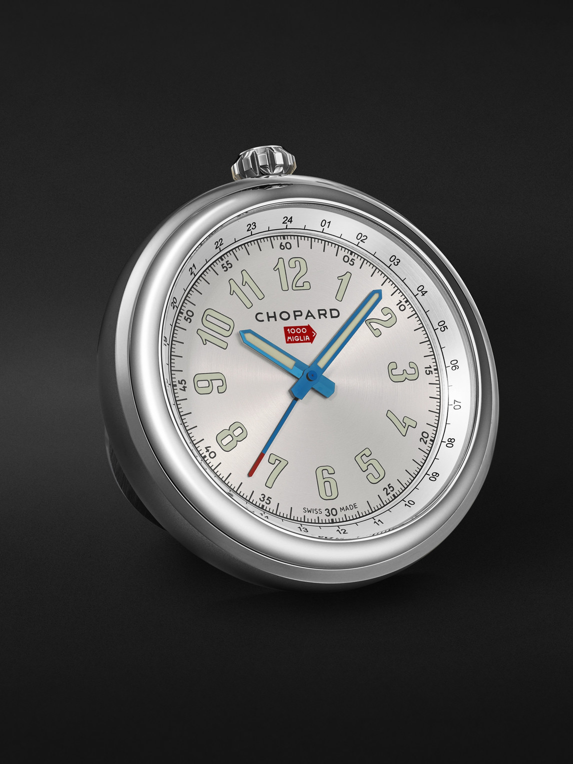 Classic Racing Silver Table Clock, Ref. No. 95020-0134