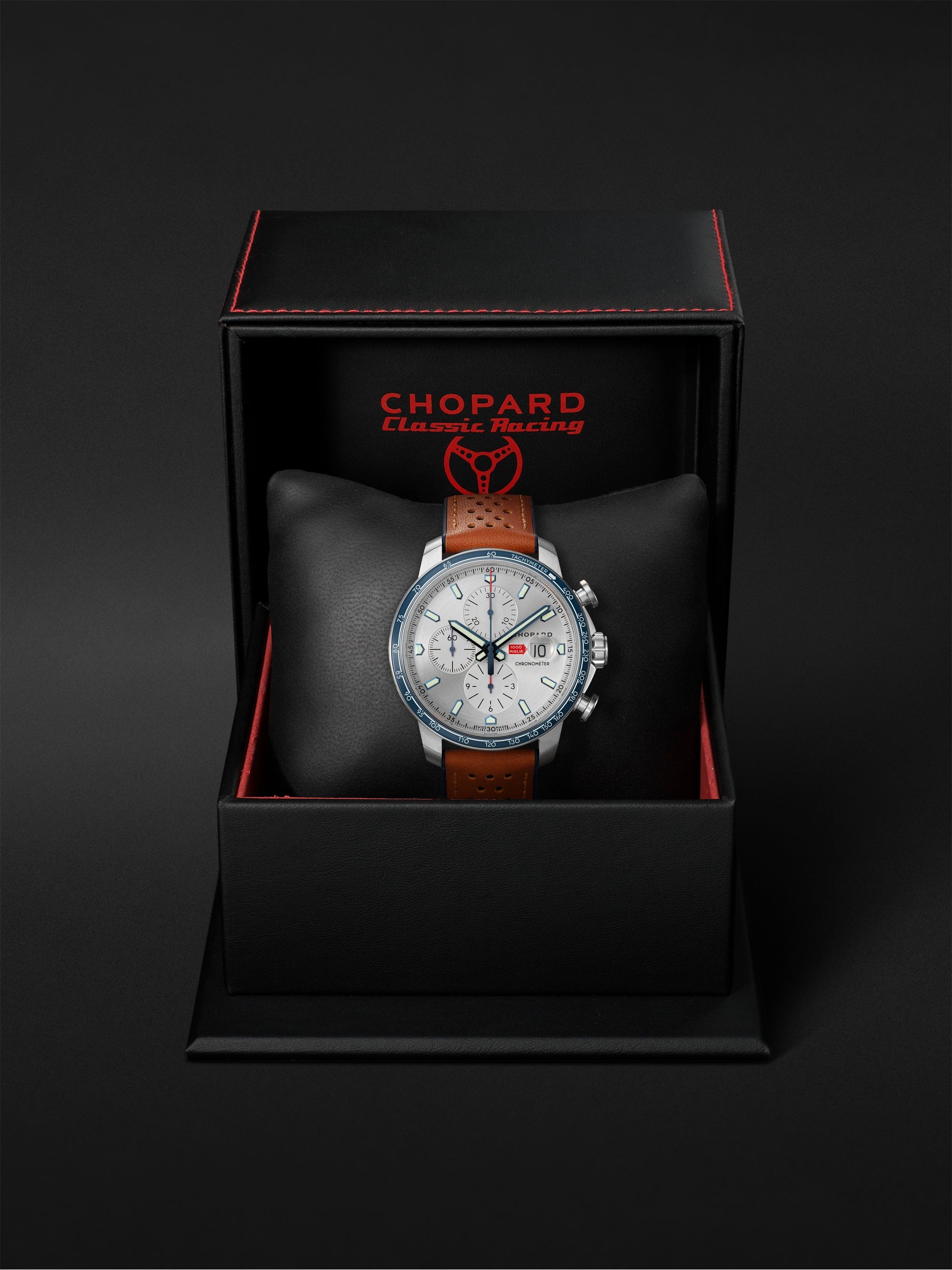 CHOPARD Mille Miglia GTS Limited Edition Automatic Chronograph 44mm Stainless Steel and Leather Watch, Ref. No. 168571-3010