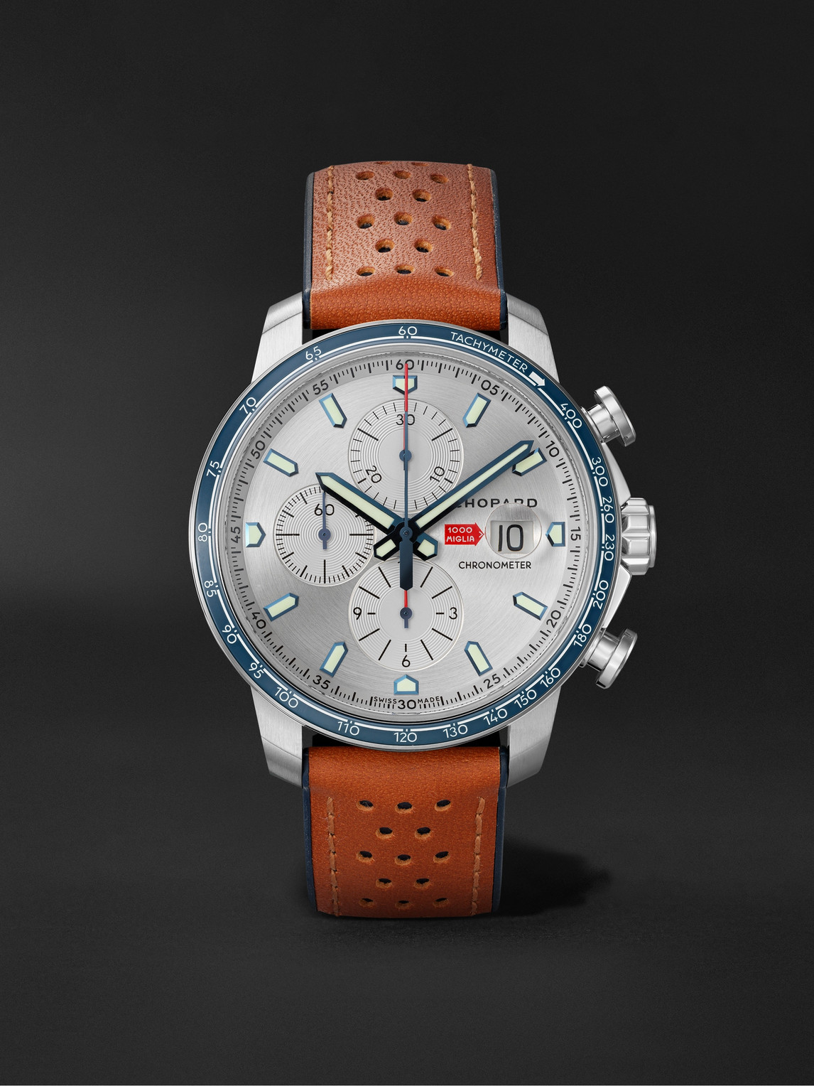 Chopard Mille Miglia Gts Limited Edition Automatic Chronograph 44mm Stainless Steel And Leather Watch, Ref. In White