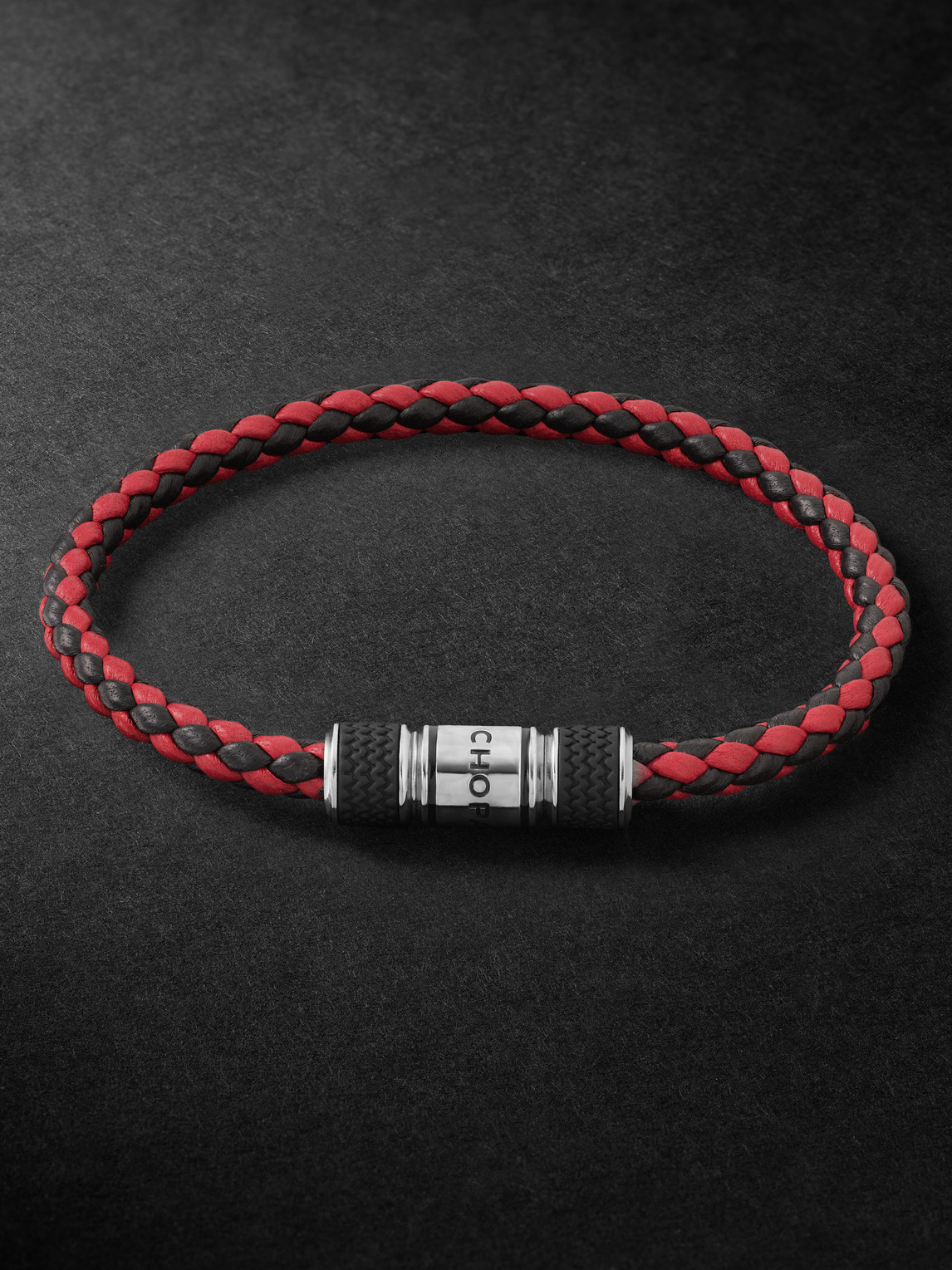 Chopard Leather Classic Racing Bracelet In Red