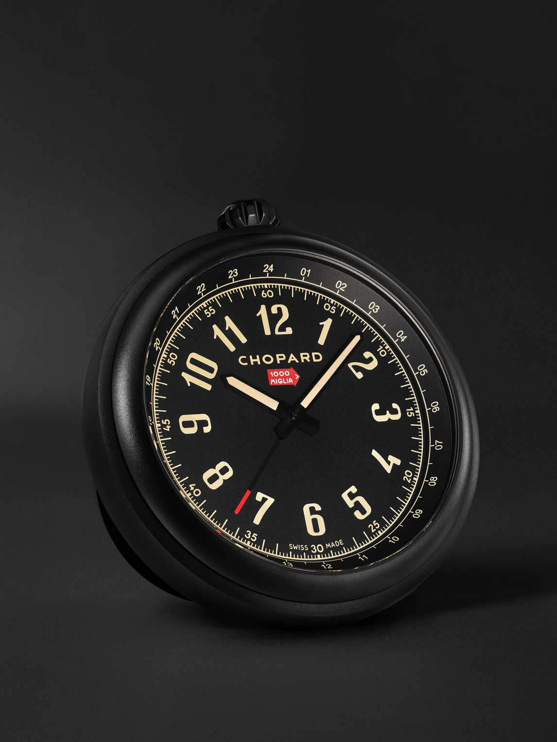 Classic Racing Stainless Steel Table Clock, Ref. No. 95020-0123