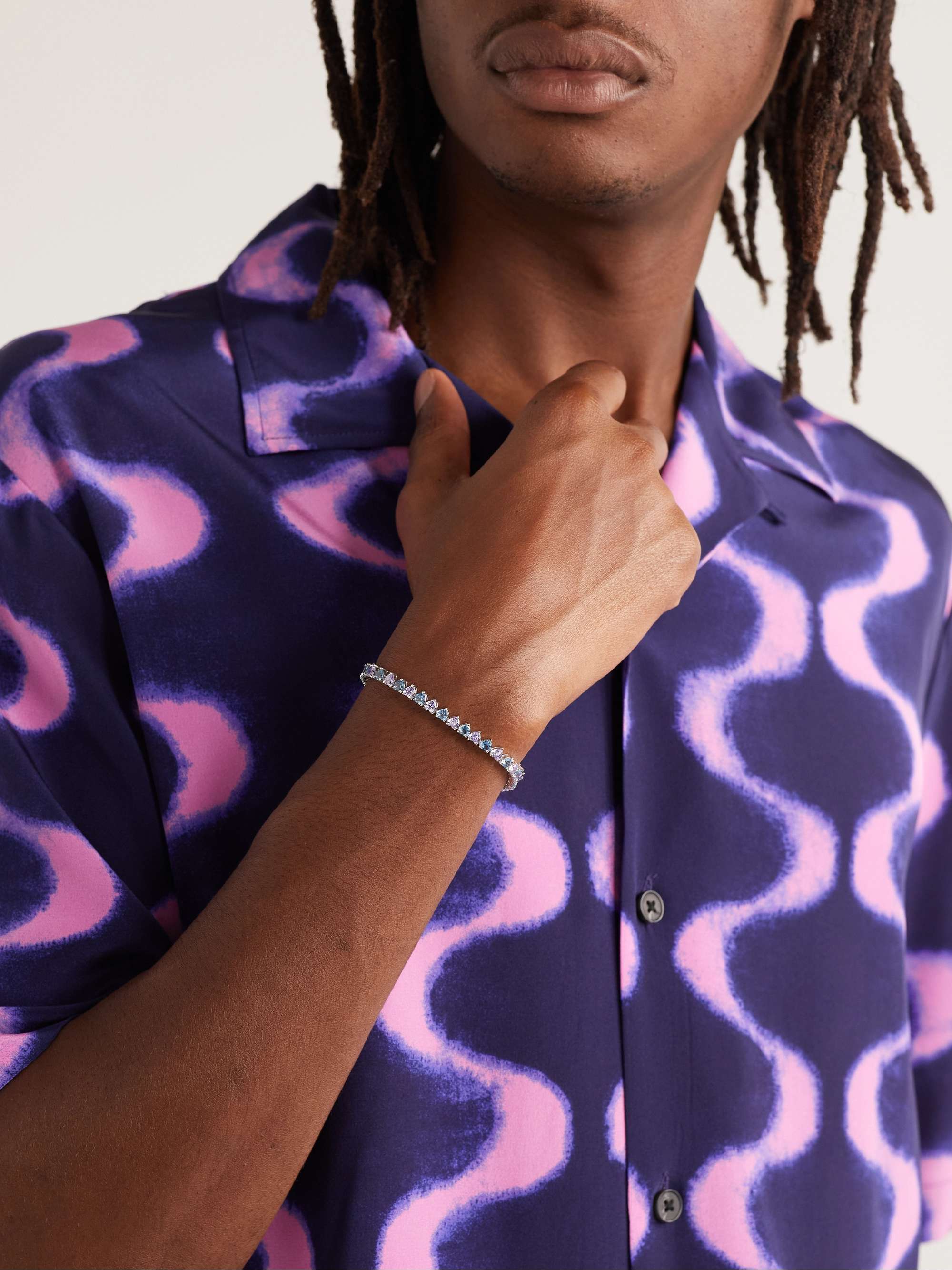 HATTON LABS Sterling Silver Cubic Zirconia Bracelets for Men MR PORTER