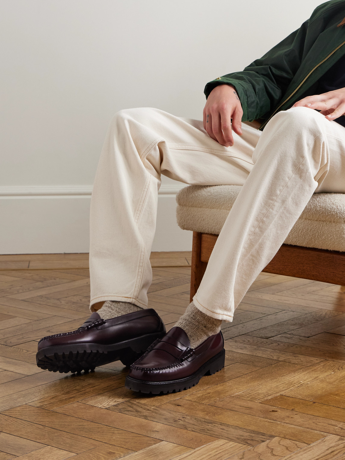 Shop G.h. Bass & Co. Weejuns 90 Larson Leather Penny Loafers In Burgundy