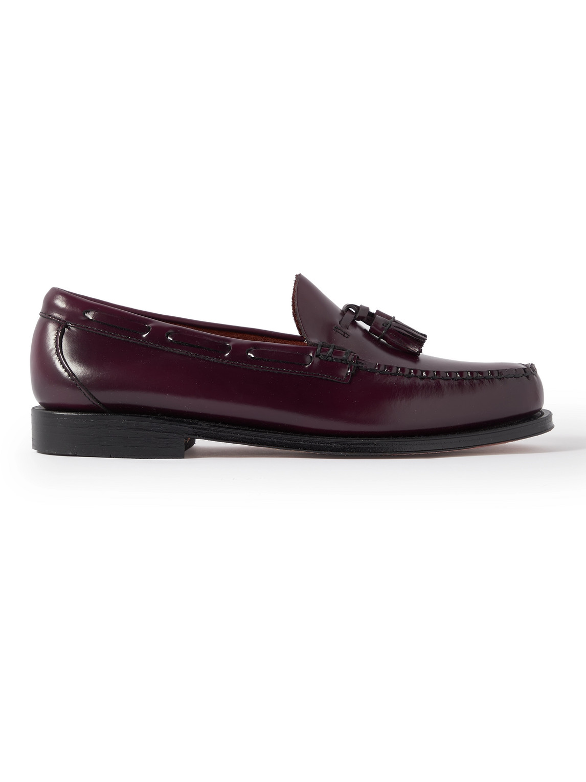 G.h. Bass & Co. Weejuns Heritage Larkin Glossed-leather Tasselled Loafers In Burgundy