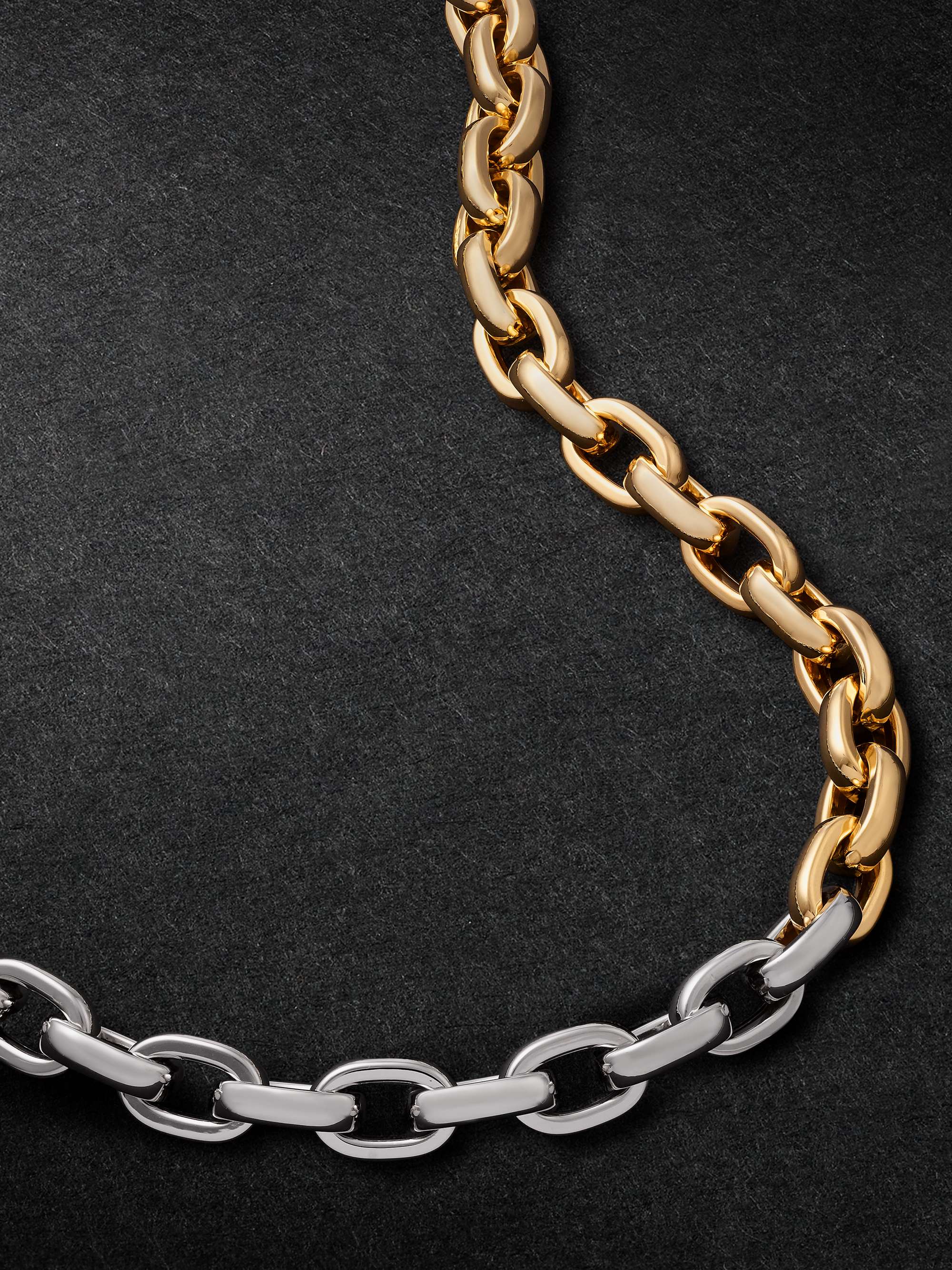 AS29 Bold Links Yellow and White Gold Chain Necklace