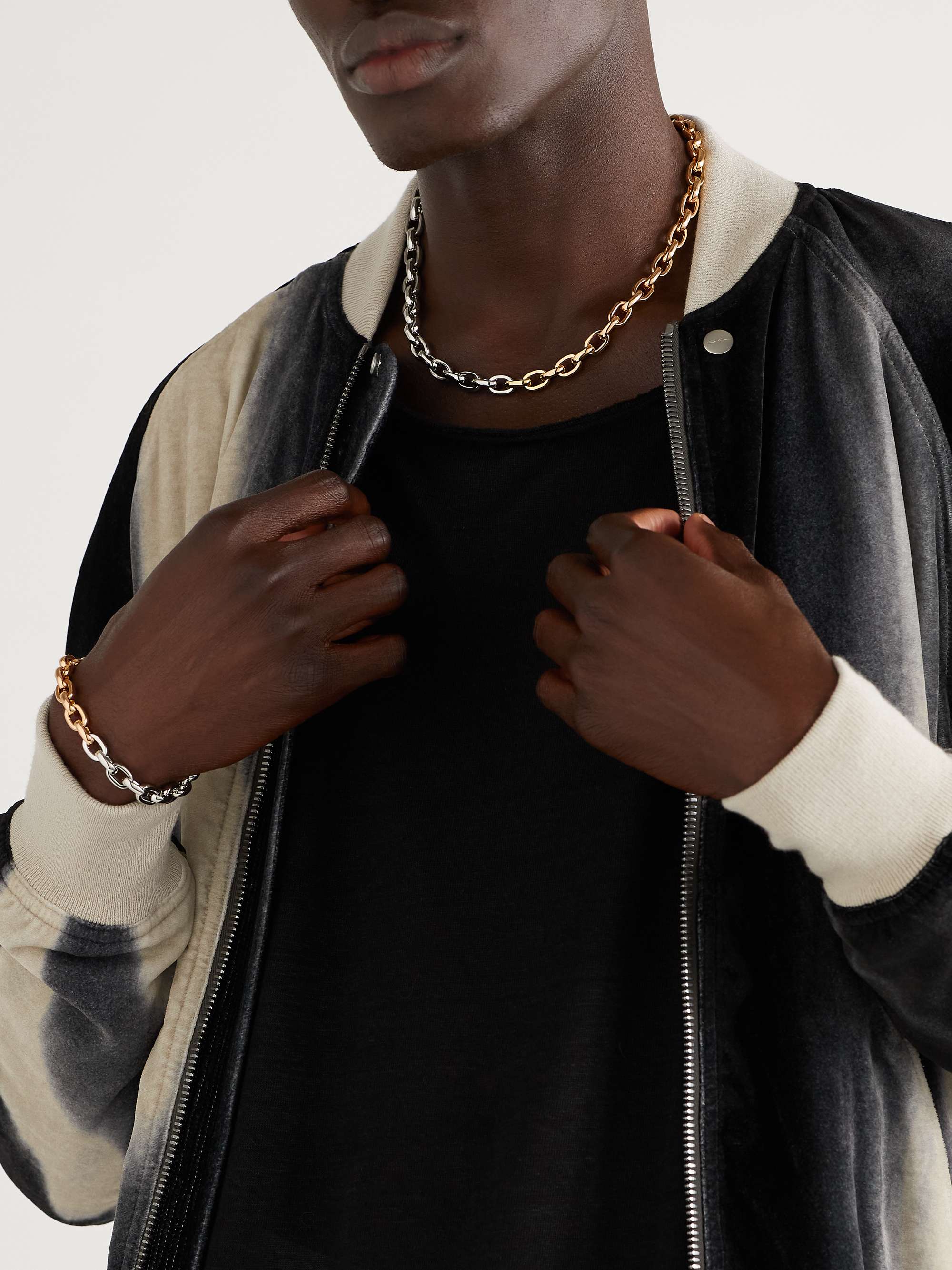 AS29 Bold Links Yellow and White Gold Chain Necklace