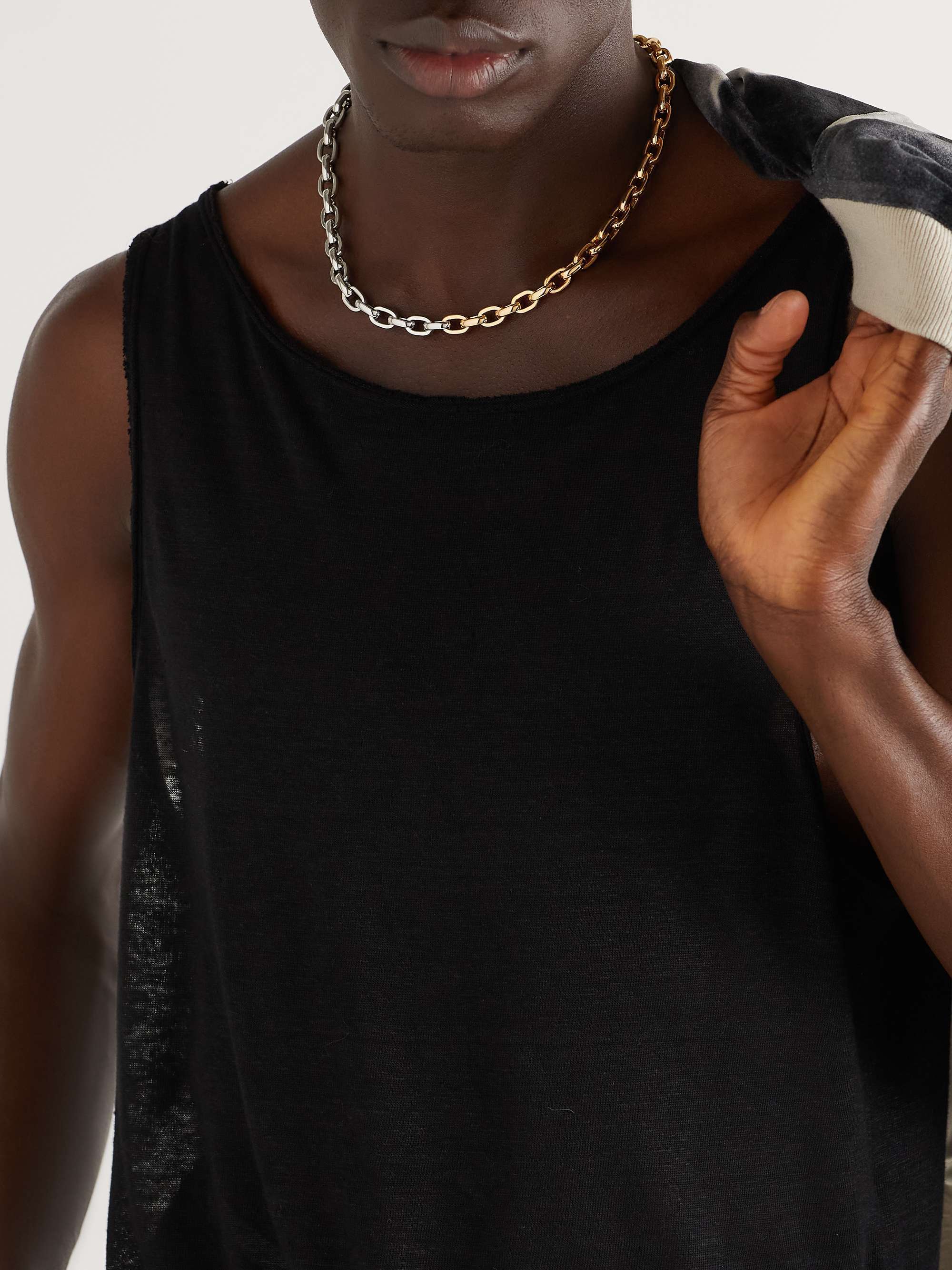 AS29 Bold Links Yellow and White Gold Chain Necklace