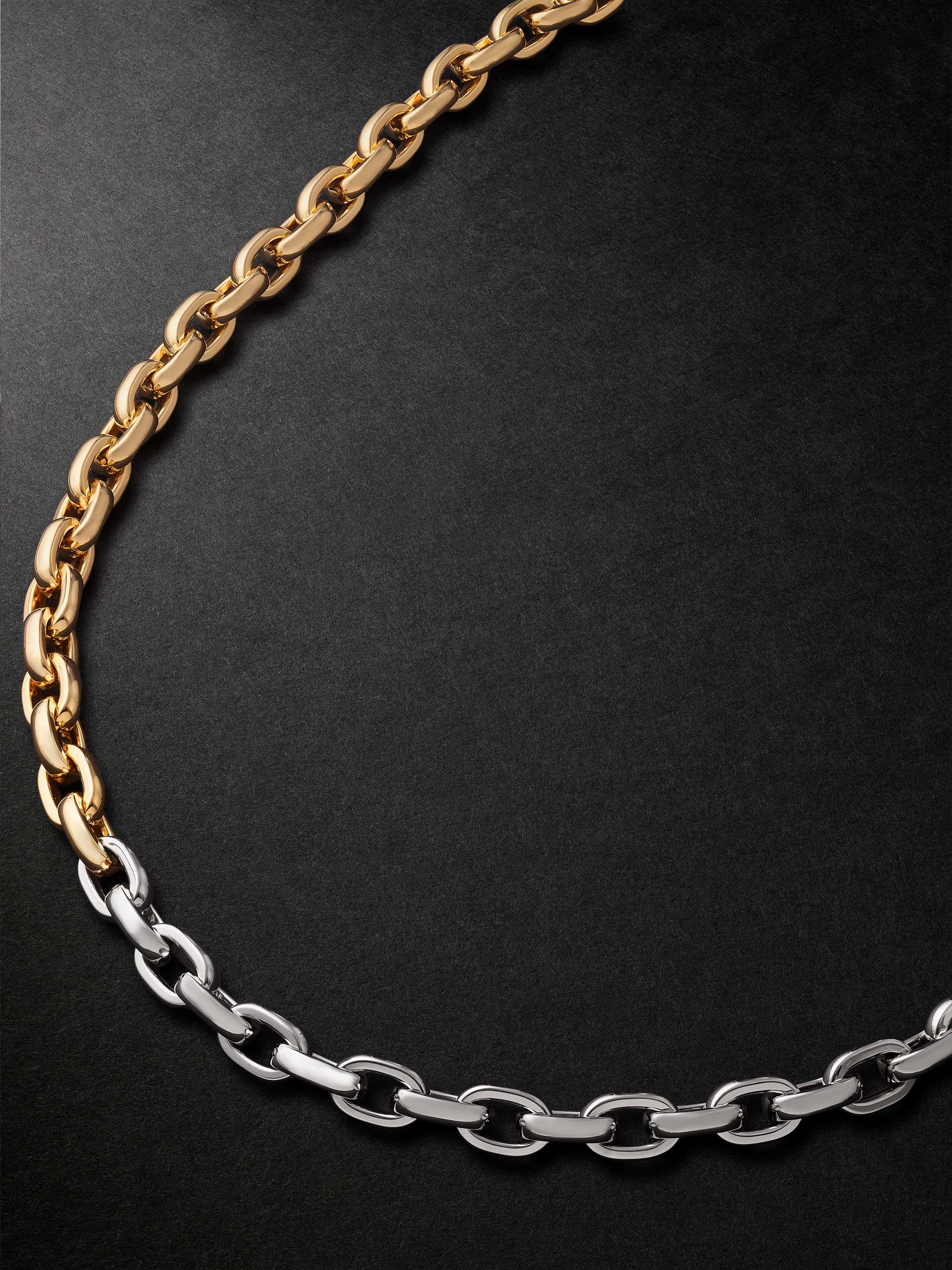 AS29 Bold Links Yellow and White Gold Chain Necklace