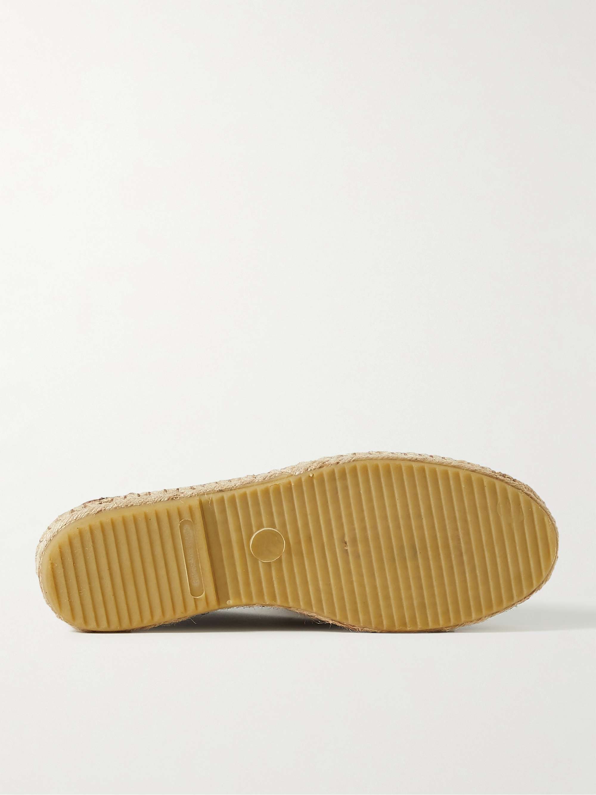 FRESCOBOL CARIOCA Veluso Collapsible-Heel Leather-Trimmed Suede Espadrilles