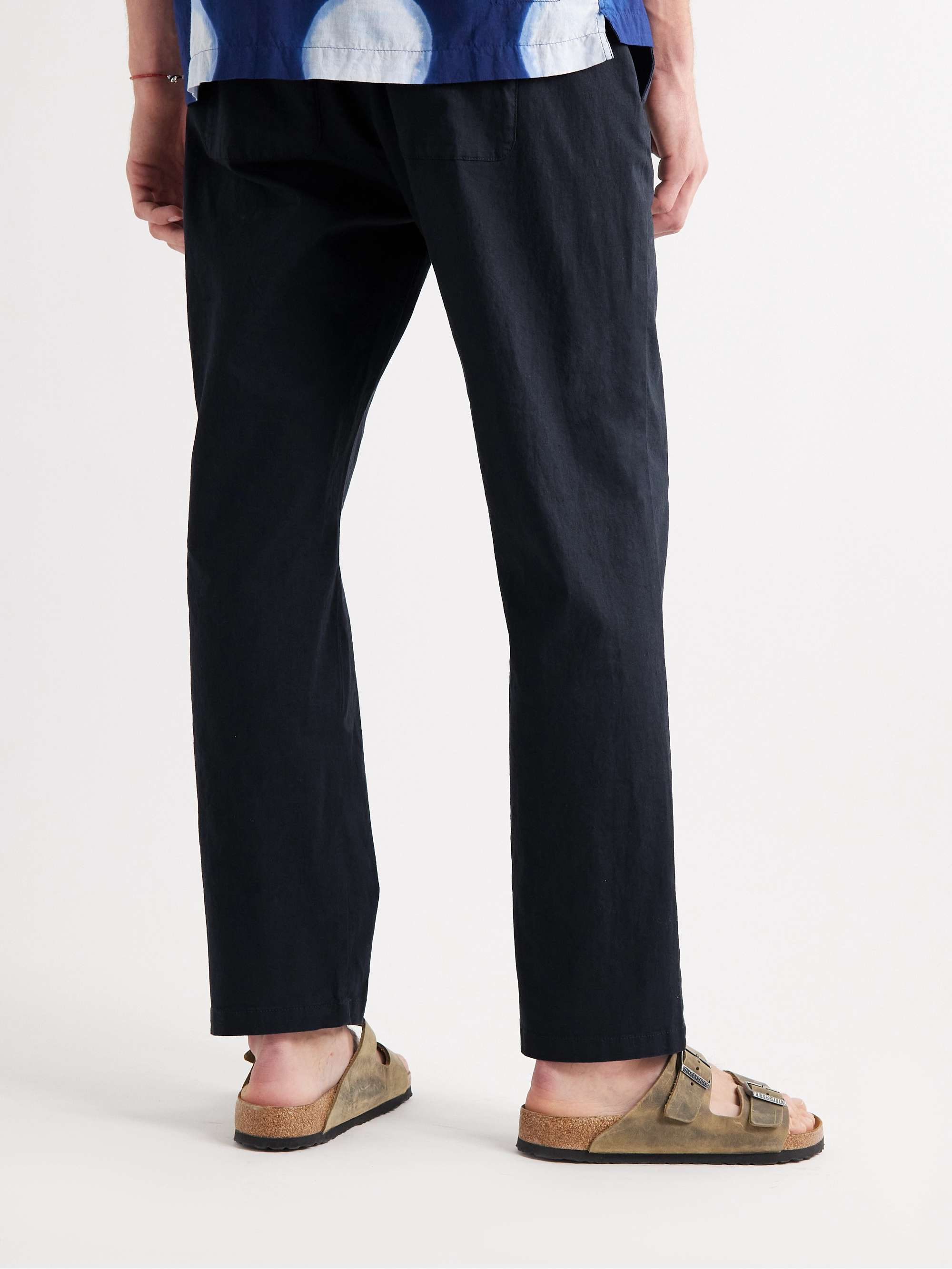 FRESCOBOL CARIOCA Mendes Straight-Leg Stretch Linen-Blend Drawstring Trousers