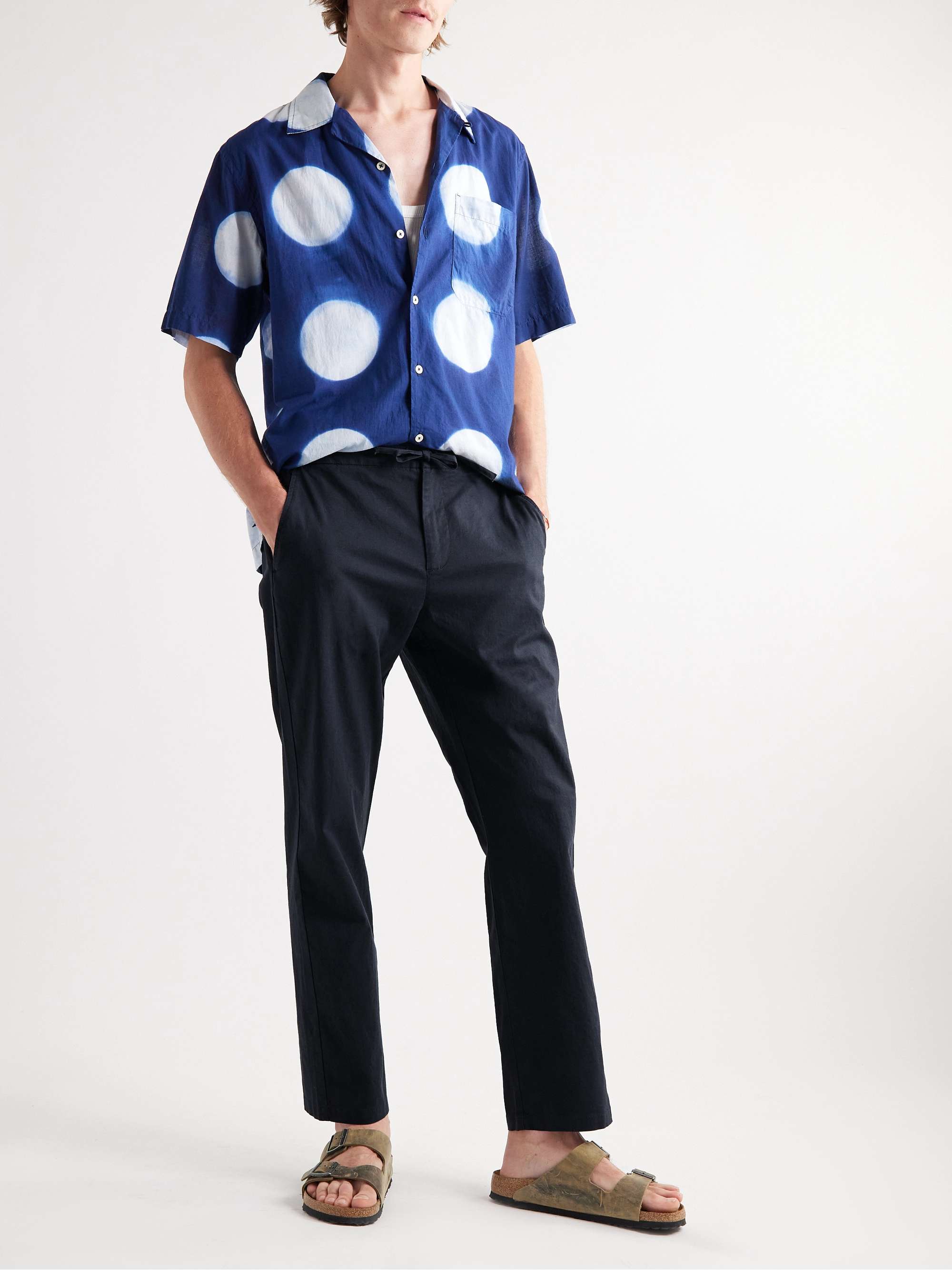 FRESCOBOL CARIOCA Mendes Straight-Leg Stretch Linen-Blend Drawstring Trousers