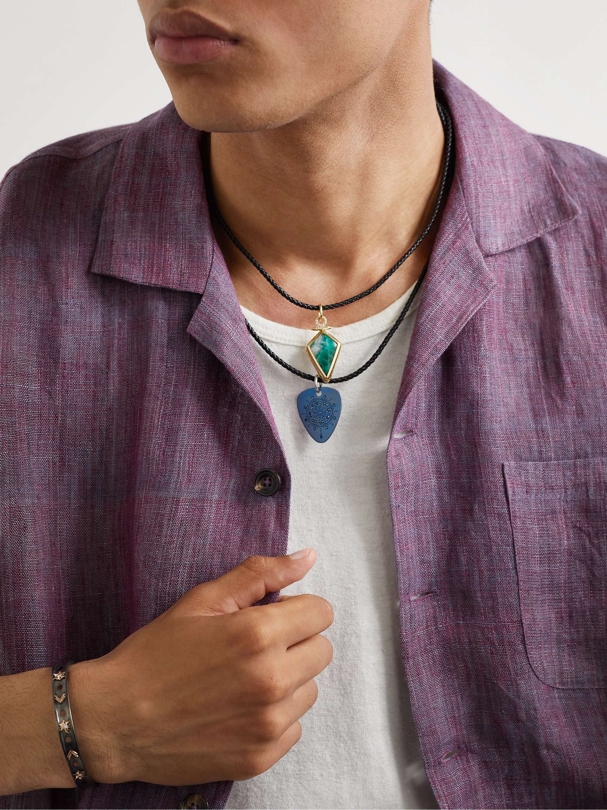 JENNY DEE JEWELRY Psychedelia Strength Mandalic 18-Karat Gold, Sapphire and Diamond Pendant Necklace