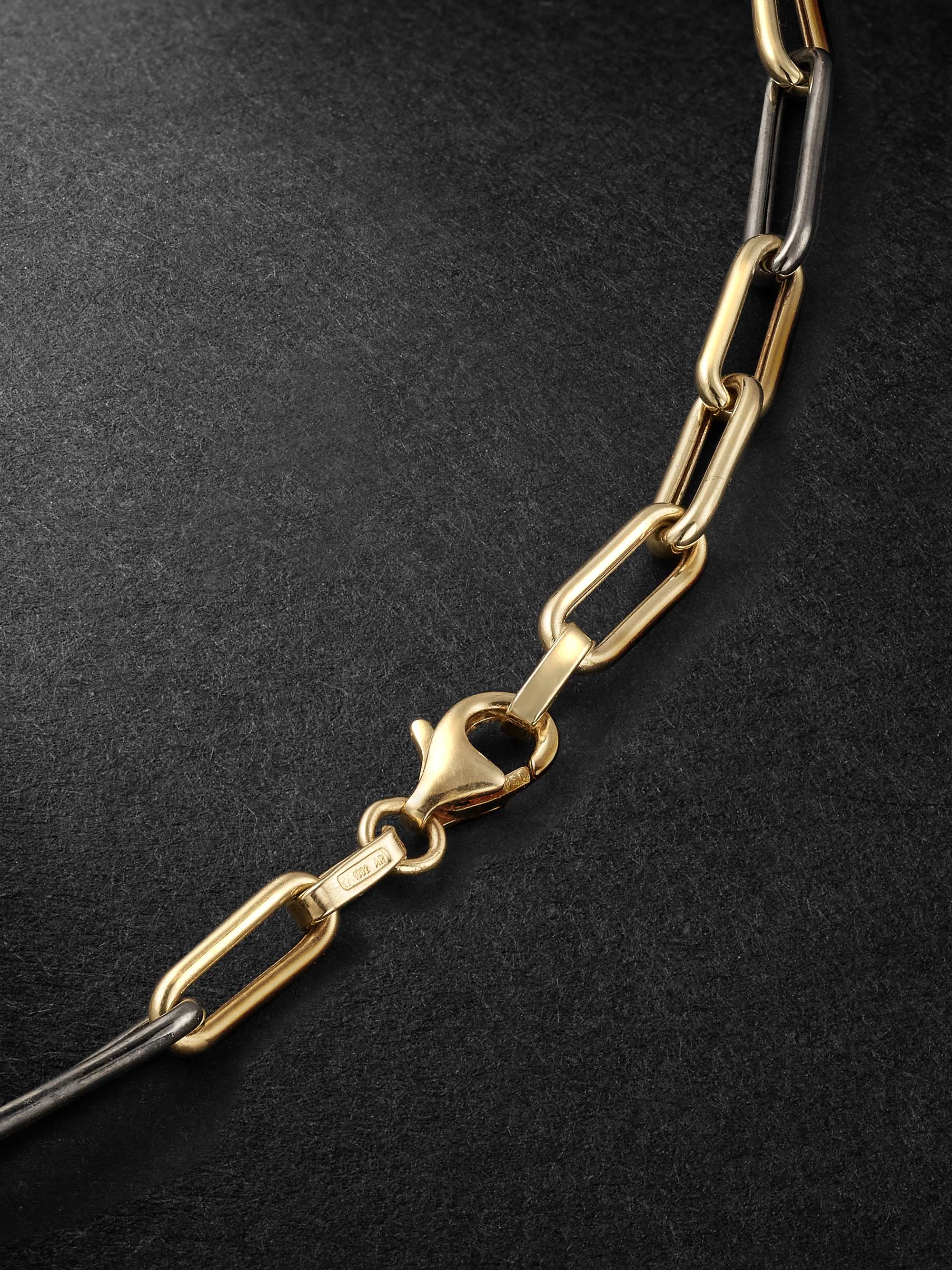 JENNY DEE JEWELRY 18-Karat Yellow and Blackened Gold Anklet