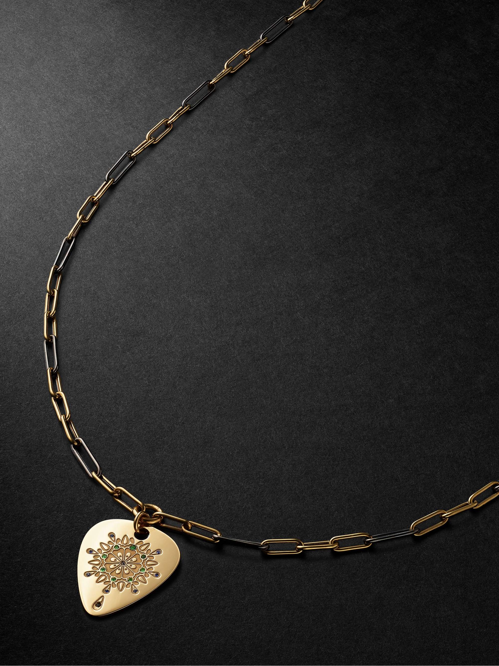 JENNY DEE JEWELRY Psychedelia Mandalic 18-Karat Gold Multi-Stone