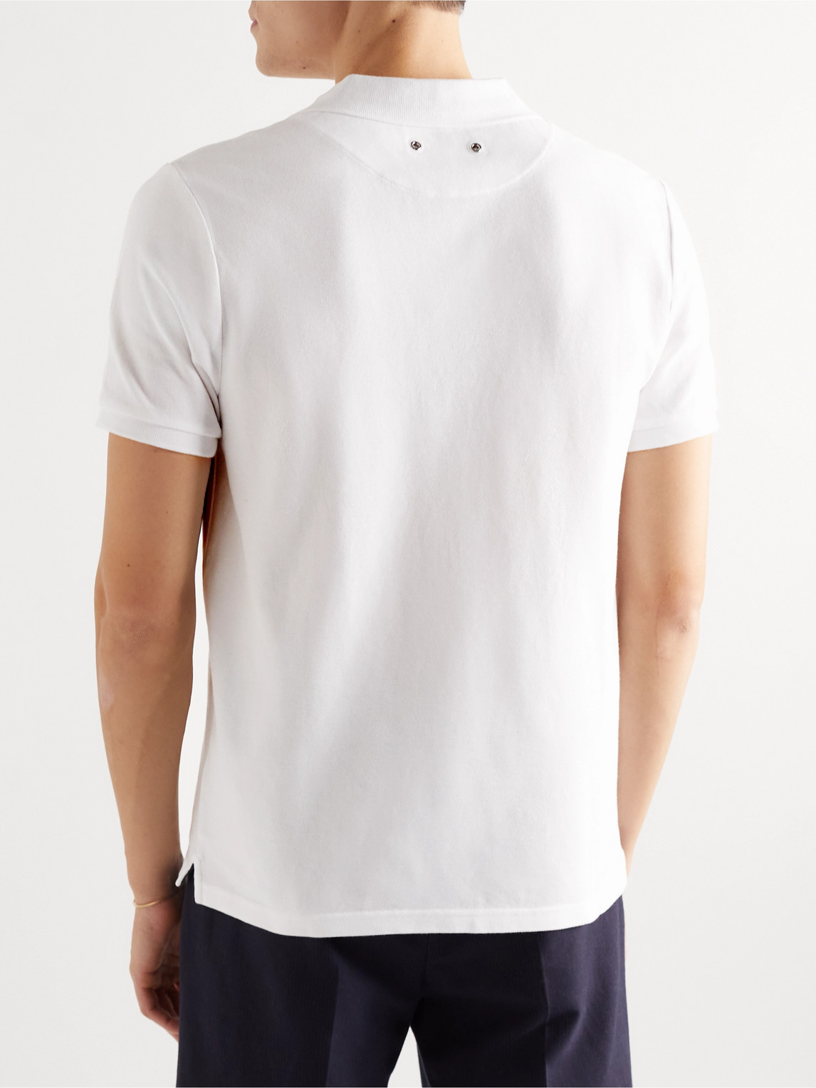 Shop Vilebrequin Logo-embroidered Cotton-piqué Polo Shirt In White