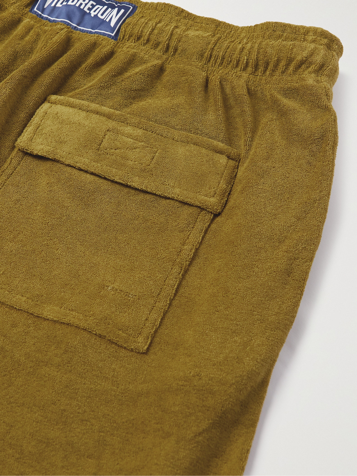 Shop Vilebrequin Play Tapered Cotton-blend Terry Trousers In Green