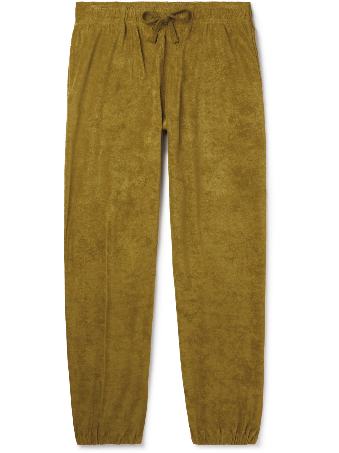 Vilebrequin Play Tapered Cotton-blend Terry Trousers In Green